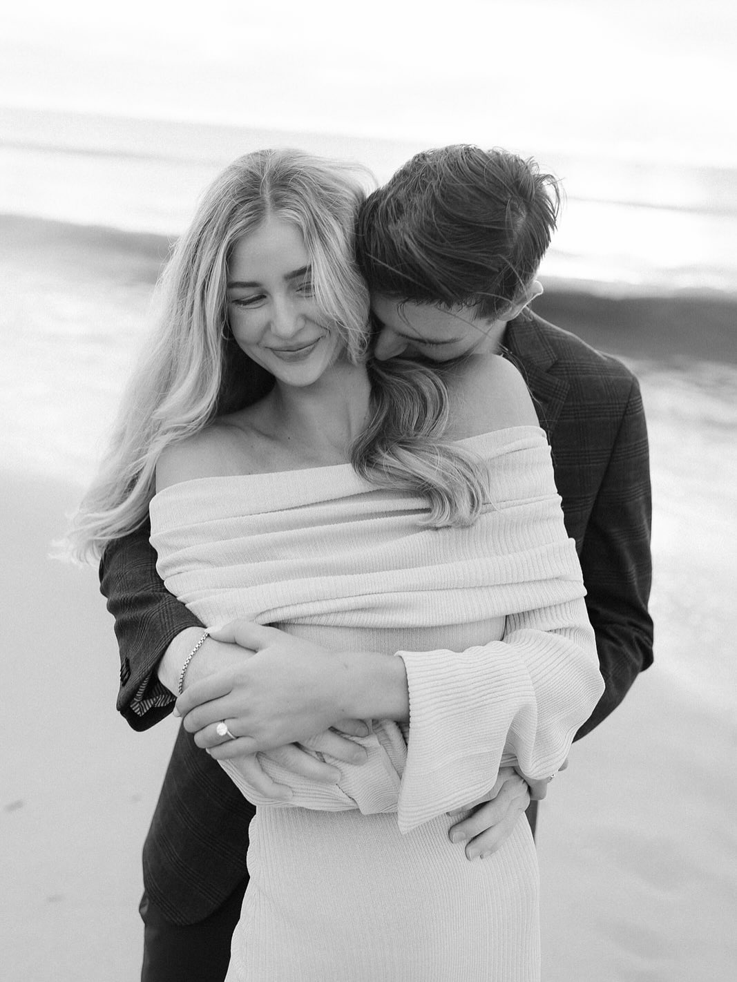 its wedding week on hilton head island w these two lovers!! enjoy these black and white moments from our sunrise engagement sesh on the coast last nov