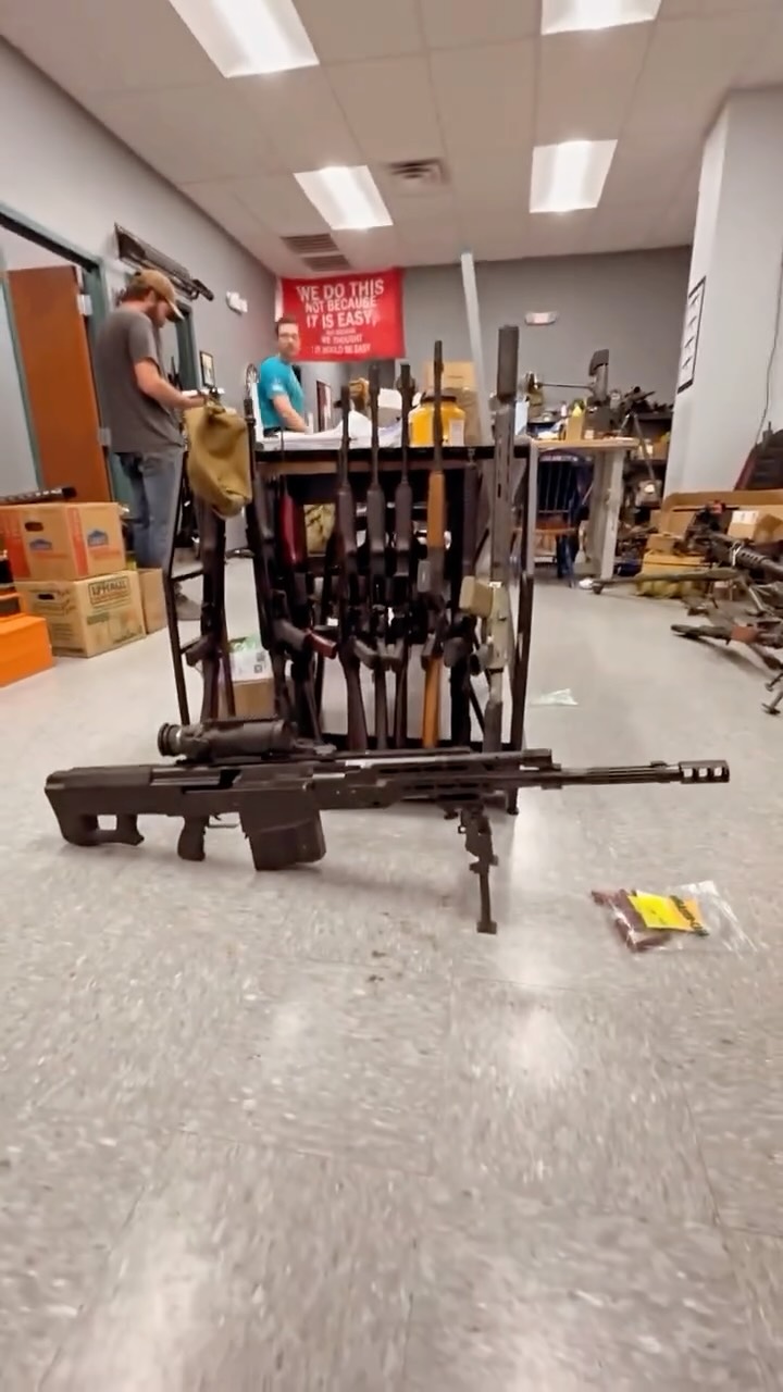 Here’s a tour of @realbrandonherrera shop. Thanks to @donutoperator for flying me down. Big thanks to @shaefferzack (Lead Builder/Gunsmith) & Nik (Lead Engineer) for the massive educational experience. In the shop a flag is hung for each country they’ve built an AK from. A real highlight of my career. #gunsmithing #ak47