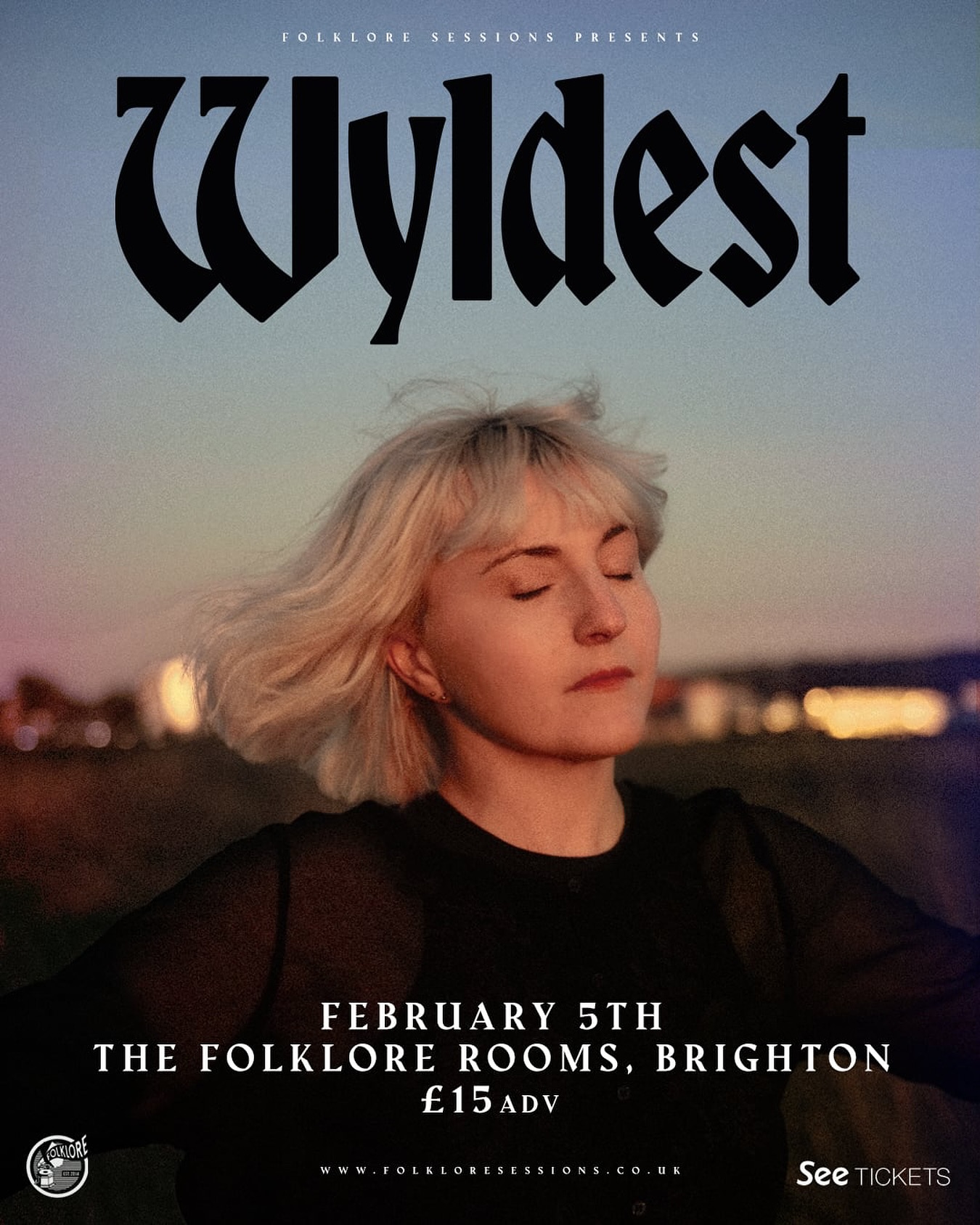 📣 NEW SHOW ANNOUNCEMENT 📣
The musical evolution of Zoe Mead, aka Wyldest (@wyldest) has been a slow but steady one – a mix of deliberate exploration, a natural shifting in taste, and a certain virus twisting her arm.
Wyldest’s debut album Dream Chaos, released in 2019, was a swirl of dream-pop and shoegaze, with sweet melodies bathed in reverb, recalling the likes of Warpaint and, on the heavier end, My Bloody Valentine.
Monthly Friend - her sophomore record released on 28th May via Hand In Hive (A.O. Gerber, Blackaby, Swimming Tapes), longing for a more intimate sound akin to her influences at the time, such as the tender songwriting of Elliott Smith and Phoebe Bridgers.
Tickets are available NOW 🖤
FOLKLOREx