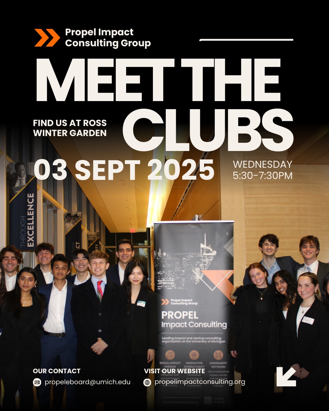 Meet the Clubs! Come find Propel this Wednesday, September 3rd from 5:30-7:30PM at Table 46! We are located *downstairs* from the staircase next to Starbucks. We can’t wait to meet you :)