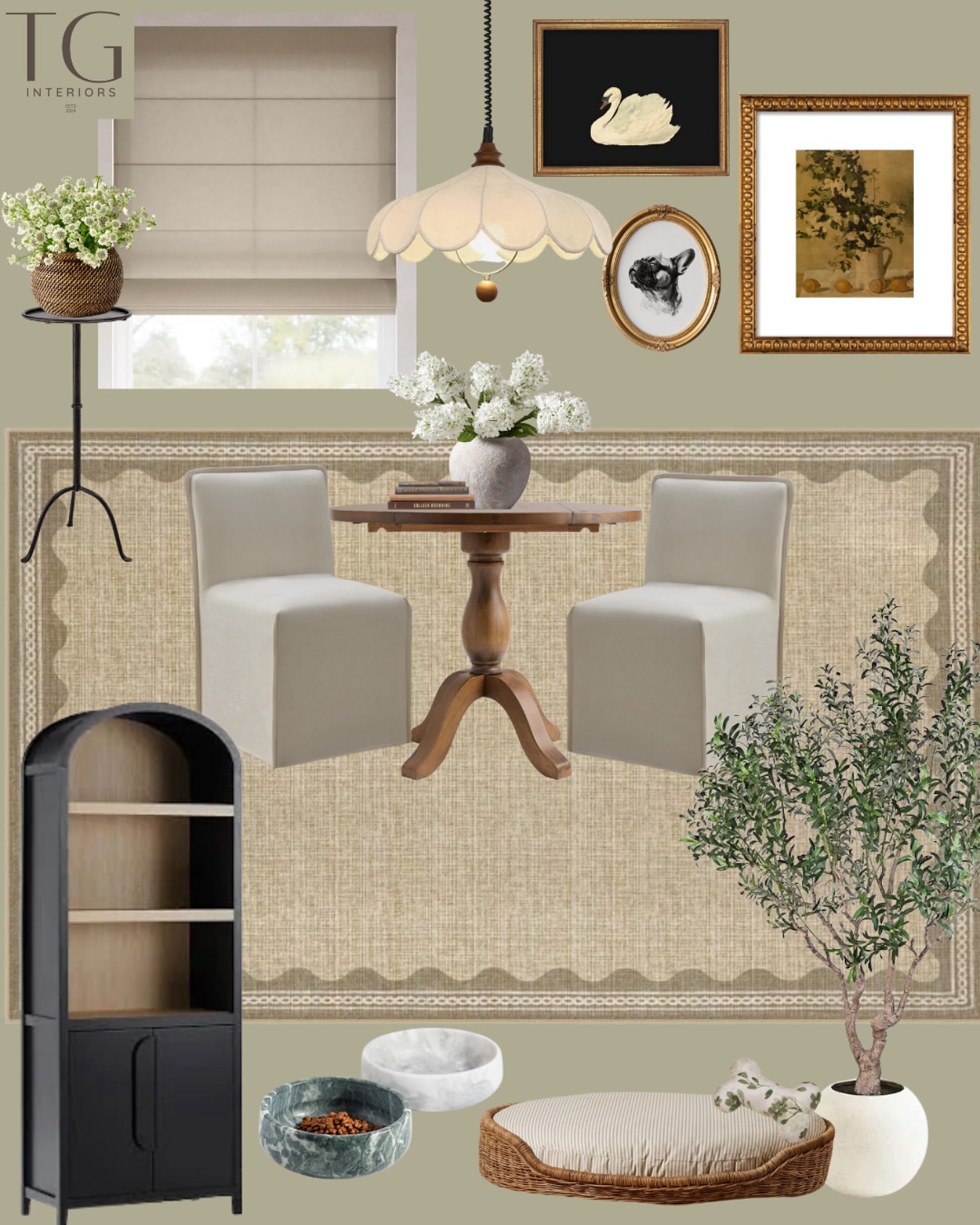 Every design starts with a vision 🤎
Here’s the moodboard for a sunroom refresh where less is more. The client wanted to keep things minimal, incorporate their existing cabinet + greenery, and of course make space for their pups to lounge🐾
Can’t wait to share the rendering later this week so you can see how it all comes together!
#MoodboardMonday #SunroomDesign #PetFriendlyDesign #TaylorGahertyInteriors #InteriorMoodboard