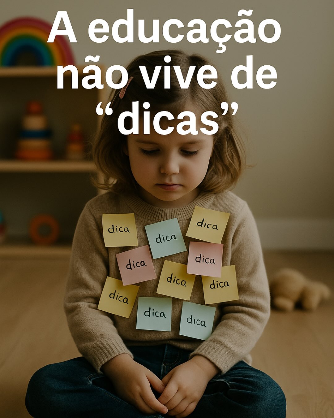 E em vez de mexer na raiz: formação, rácios, condições reais.
O Estado lança programas e homologações,como se um guia pedagógico pudesse dar aos educadores a formação prática que nunca tiveram.
E ainda agrava:
Em 2023 autorizou-se:
+2 crianças por sala nas salas de 1 e 2 anos, sem reforço de adultos.
➡ Mais crianças.
➡ Menos espaço.
➡ Condições ainda mais pesadas para quem cuida.
O resultado? Educadores a acreditar que falham.
E muitos, cedo demais, acabam por desistir.
Porque não é humanamente possível fazer o que lhes é pedido sem tempo, sem equipa, sem condições.
A falha não está nos profissionais.
Está no sistema que os lança ao impossível.
E quem paga o preço maior é sempre a infância.
Se acreditas que a infância merece mais, partilha este post.
Porque só com consciência coletiva podemos mudar o que está a falhar.
Aos educadores: o problema não és tu.
Pedem-te o impossível sem te darem o necessário.
Conta-nos: O que mais sentes falta neste momento?
Abraço carinhoso💛