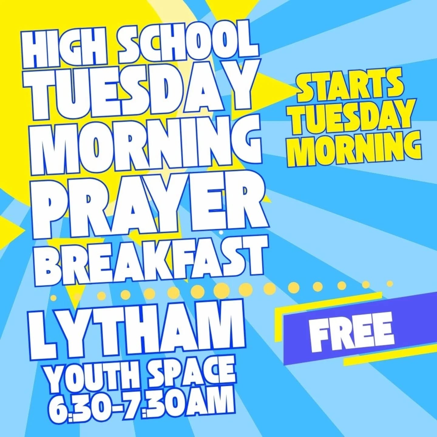 We hope to see you Tuesday morning!!!
(6:30-7:30am)