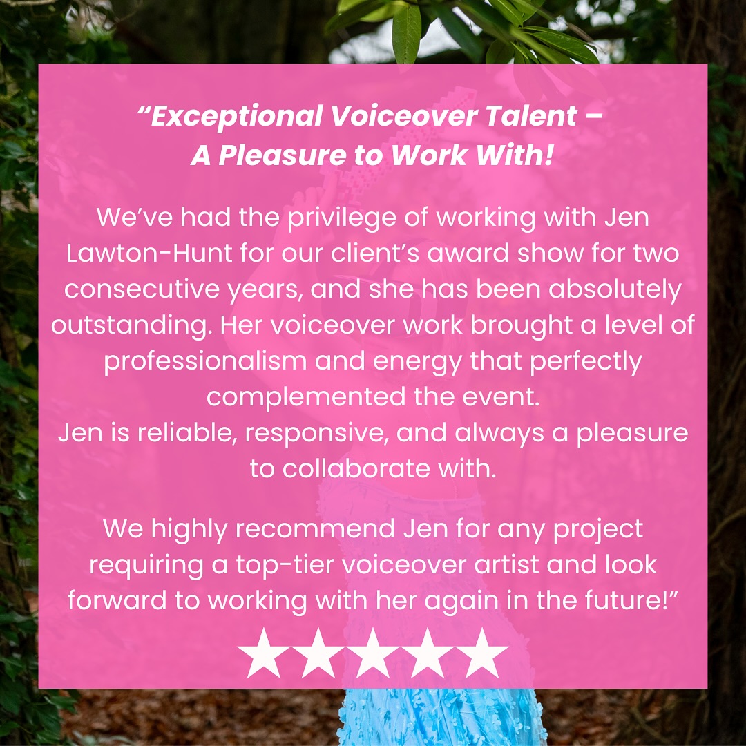 I would never pay for reviews, but if I did I would probably get them to write this…
What an absolute belter. Extremely grateful! Thank you Louise ⭐️⭐️⭐️⭐️⭐️
#voiceover #voiceactor #voiceofgod #awardceremony #awardwinning #review