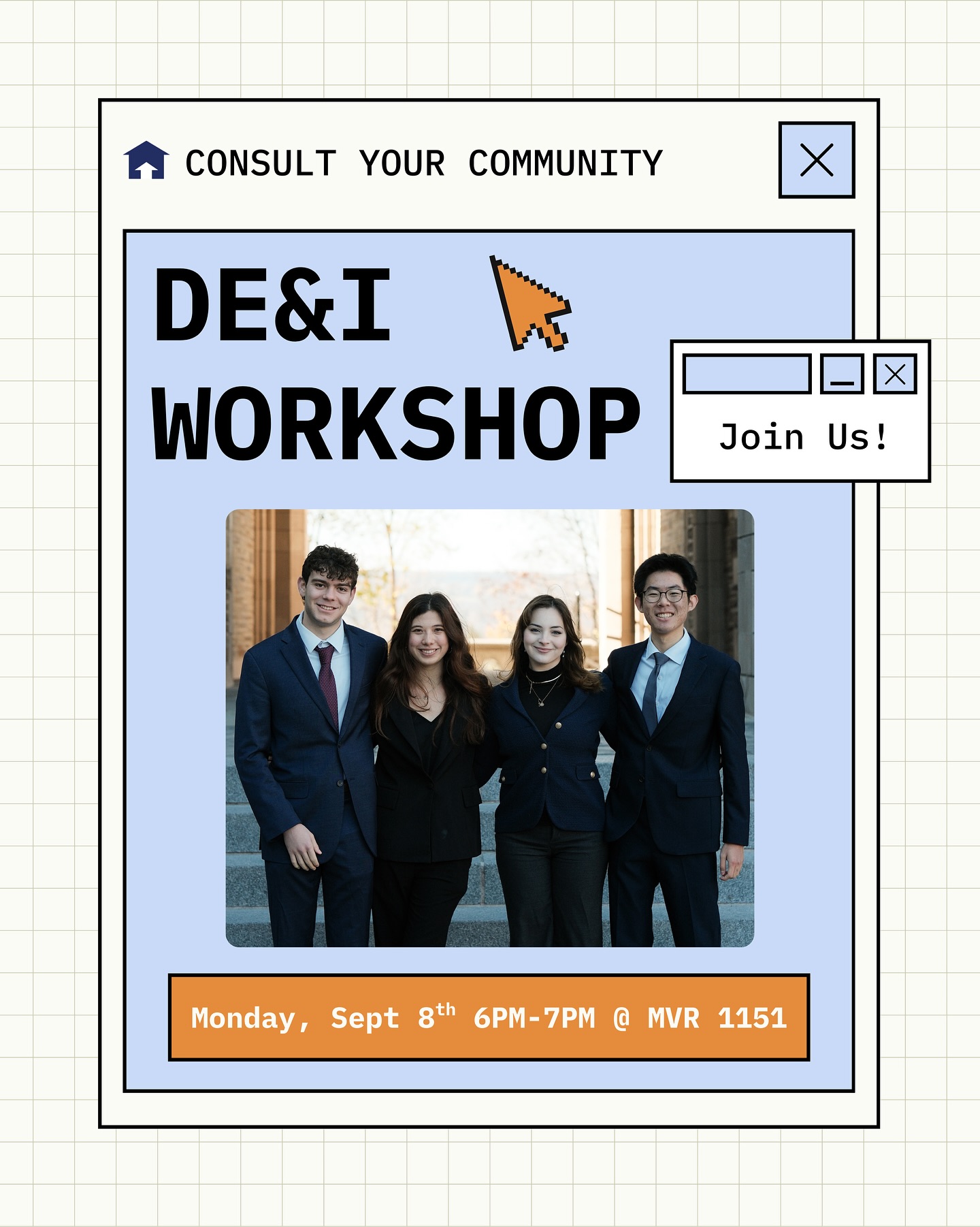 Join us tomorrow for our DE&I Workshop! During this event, we will be doing an overview of resumes, market sizing, behavioral interviews, as well as casing! There will also be another networking opportunity with CYC members during the second portion of the event! See you there 😊