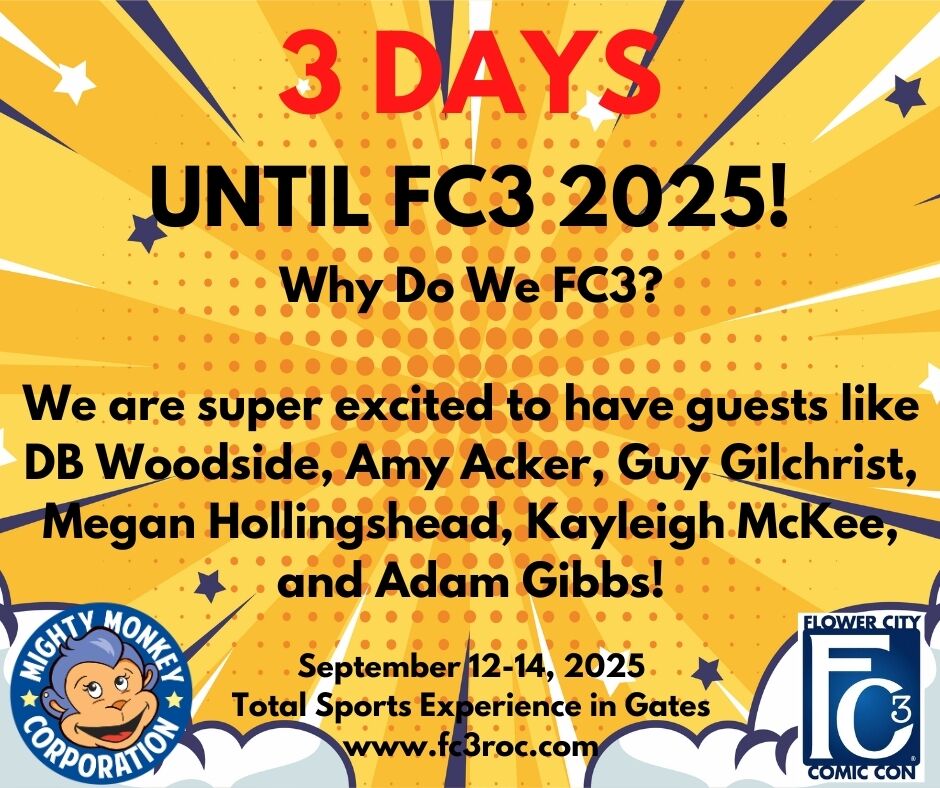 Why Do We FC3?
We are super excited to have guests like DB Woodside, Amy Acker, Guy Gilchrist,
Megan Hollingshead, Kayleigh McKee, and Adam Gibbs! #FC32025 #ExperienceFC3 #WhereItAllComesTogether