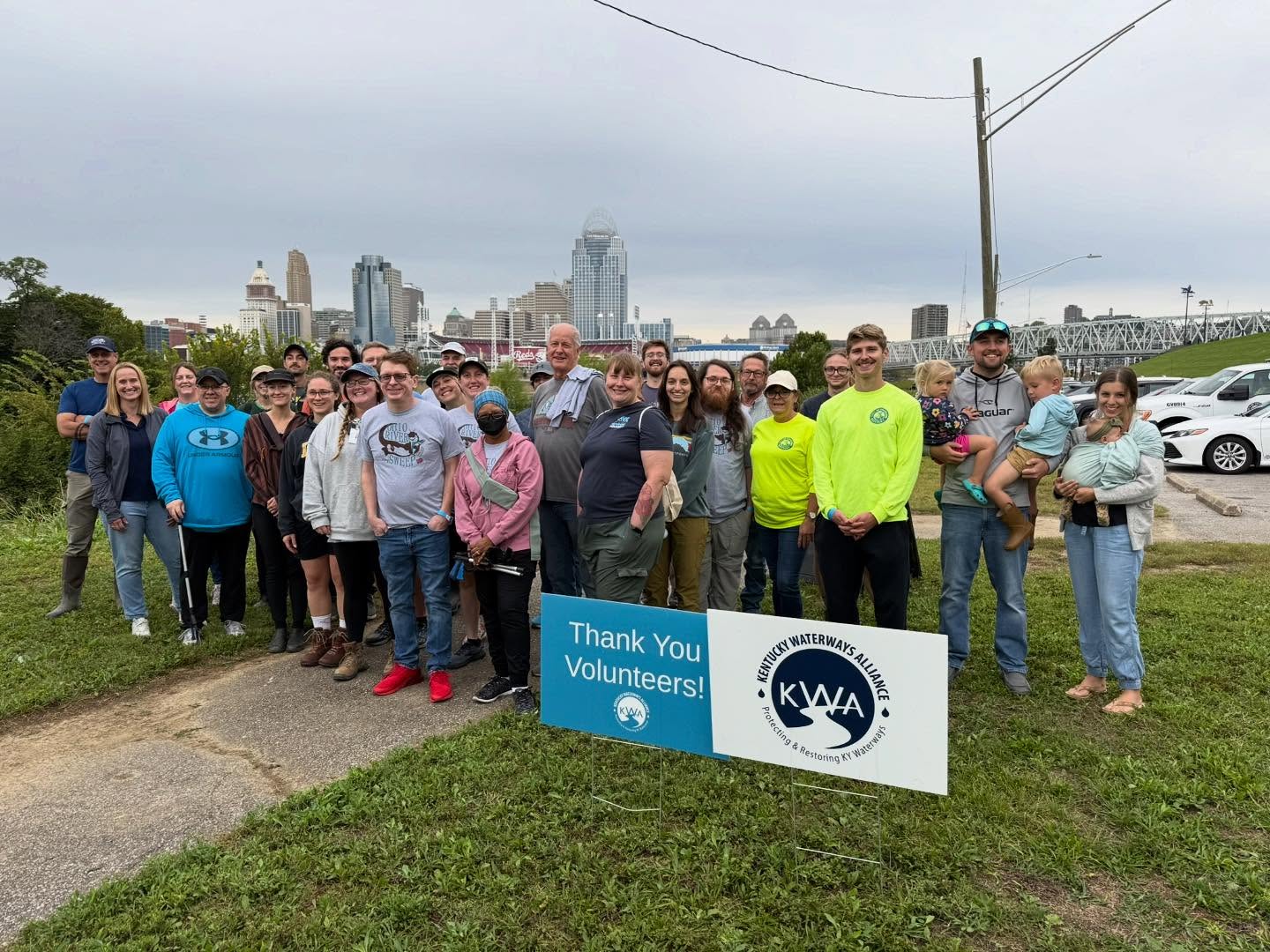 We had a great time at the Licking River and Ohio River Confluence Clean-up this weekend!! Thanks to 20 partner organizations and 36 incredible volunteers, we collected 43 bags of trash - that’s 1,690 pounds of waste!! - from the shorelines of the Ohio and the Licking Rivers. A special thanks to @kwalliance for organizing the event.
