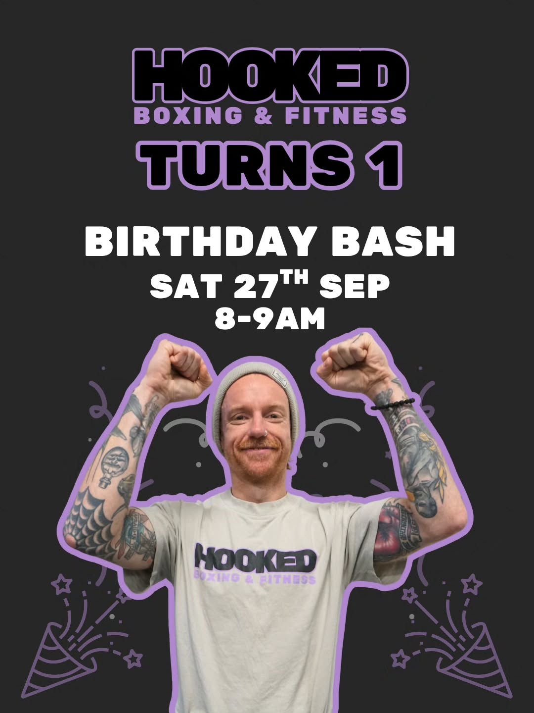 HOOKED TURNS 1 🎉
Birthday Bash Workout Sat 27 Sep, 8–9am. Bring a plus-one. Same burn, birthday twist. Lets go🥊
#boxing #beginner