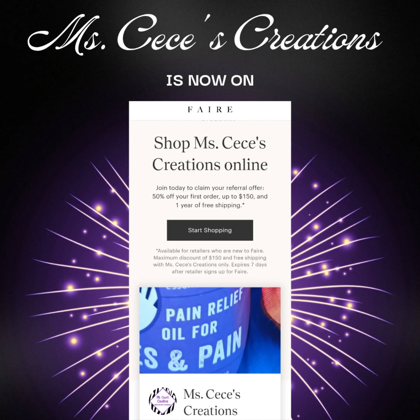 📣I'm beyond excited to announce that @mscecescreations is now on @faire_wholesale 🎉🎉🎉
This is big because we are now available for businesses to purchase our products wholesale and make them available to you. Who knows, you might just see @mscecescreations pain oil in your local store 😊💜
#mscecescreations #handmadeproducts #painreliefoil #painoils #essentialoilsforpain #wholesaleopportunity