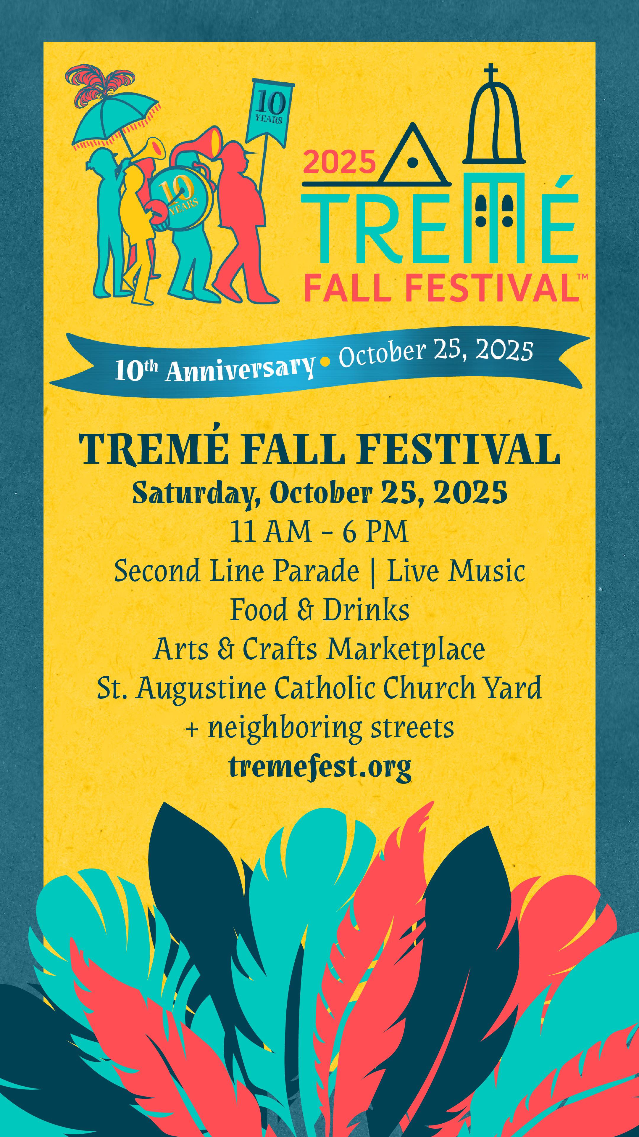🎉 Celebrate 10 years of the Tremé Fall Festival
🗓️ Sat, Oct 25 | 11AM–6PM
📍 St. Augustine Church, Tremé
#NOLA
#LiveMusic
#NOLA Art
#SecondLine
#Free&family-friendly
#NewOrleans
#FestivalLife
#NOLA
#elizasonnenschein
#LeroyJones
#ShannonPowell
#HerlinRiley
#KermitRuffins
#OriginalPinettes
#shamarrallen