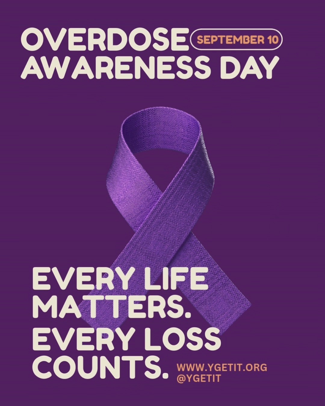Today is overdose awareness day and we want to help make an impact. Please like, share, or comment to help spread awareness. 💜
#publichealth #ygetit #overdoseawareness #ioad