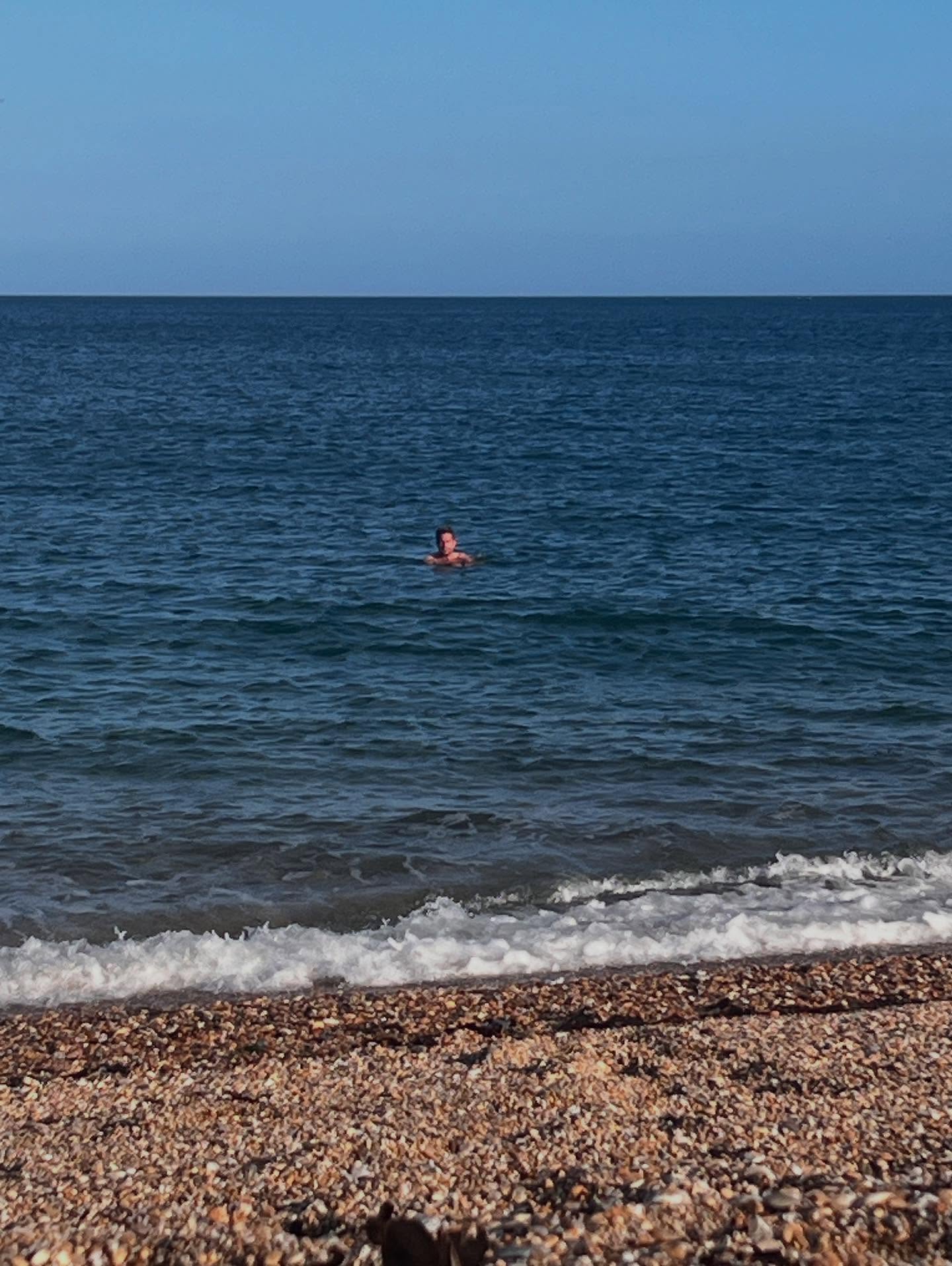 After work swim, making the most of sun!!☀️