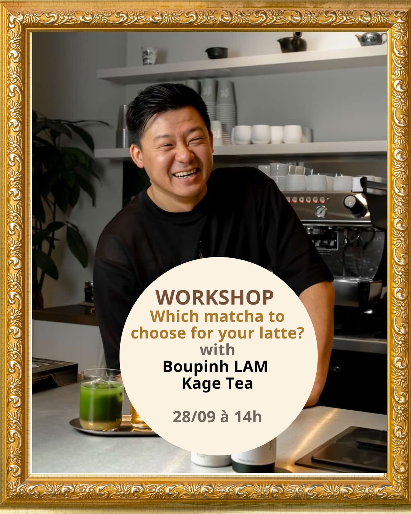 ✨ WORKSHOP – Which Matcha to Choose for Your Latte? ✨
🥄 Guided by Boupinh Lam, founder of Kage Tea
With the global shortage of Japanese matcha and the rise of new brands every day, it is more important than ever to understand what we are drinking and buying.
During this hands-on workshop, you’ll taste and compare 3 different matcha lattes, each crafted from a distinct terroir and cultivar. You’ll vote for your favorite and learn how different origins and qualities influence the final cup.
Whether you’re a tea lover, a barista, or simply curious, this session will help you choose — and truly understand — your matcha latte.
🗓️ Sunday, September 28, 2025 – 2:00 to 3:00 PM
📍 Studio 3 – Flagey
🎟️ Free entry (subject to availability)
Workshop in English
—
✨ WORKSHOP – Quel matcha choisir pour votre latte ? ✨
🥄 Animé par Boupinh Lam, fondateur de Kage Tea
Avec la pénurie mondiale de matcha japonais et l’apparition de nouvelles marques chaque jour, il est plus que jamais essentiel de comprendre ce que nous buvons et achetons.
Au cours de cet atelier pratique, vous dégusterez et comparerez 3 matcha lattes, chacun issu d’un terroir et d’un cultivar distinct. Vous serez invités à voter pour votre préféré et à découvrir comment l’origine et la qualité influencent la tasse finale.
Que vous soyez amateur de thé, barista ou simplement curieux, cet atelier vous aidera à mieux choisir — et mieux comprendre — votre matcha latte.
🗓️ Dimanche 28 septembre 2025 – 14h à 15h
📍 Studio 3 – Flagey
🎟️ Entrée libre (dans la limite des places disponibles)
Workshop en anglais