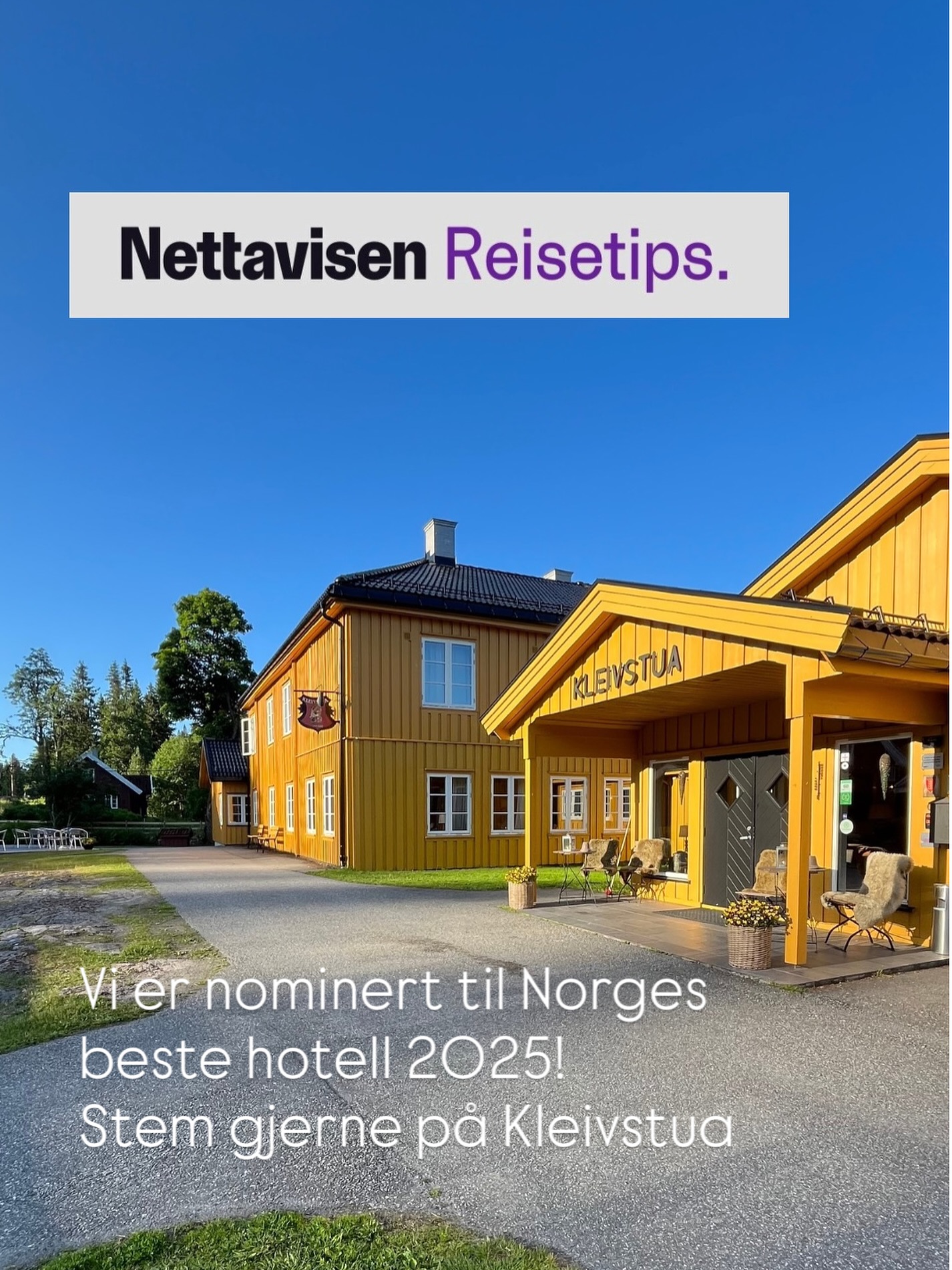 Vi er nominert til Norges beste hotell 2025! Stem gjerne på Kleivstua. Link i bio.
#kleivstua #kleivstuahotell #møtestedetpåkrokskogen #norgesbesthotell2025 #nettavisen #stmpåkleivstua #reisetips #classicnorway #konferansehotellerno