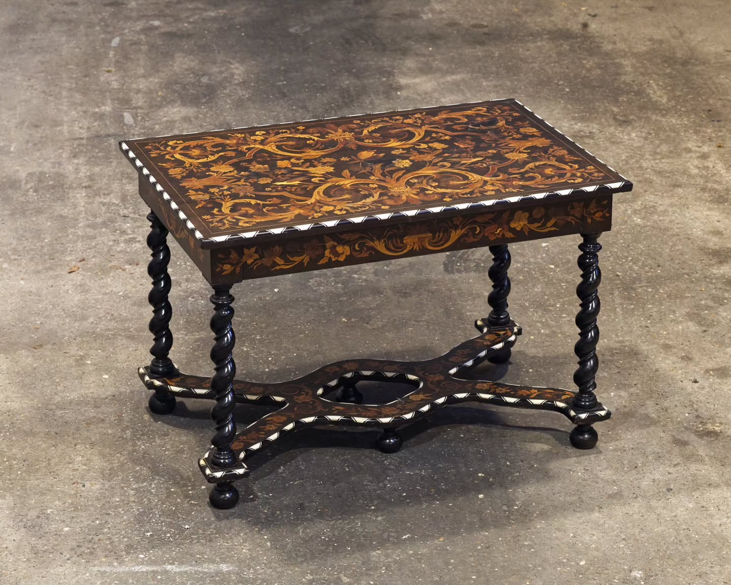 It's been a while since some Dutch furniture has come through. With all this marquetry, it's amazing that only a small handful of inlay was lifting and needed to be secured down. The majority of the work on this one drawer table was repairing breaks on the bottom stretcher and replacing losses to the plinths on the top and bottoms of the solomonic columns. The ebony and ivory edges are particularly interesting.
Second slide gives a better view of the inlay on the top showing the vast amount of work that was put into this table. (Something @albert.a.kleine could probably knock out in an afternoon....)
#furniturerestoration #furniturerestorer #furniturerepair #marquetry #dutchfurniture #restoredinbaltimore