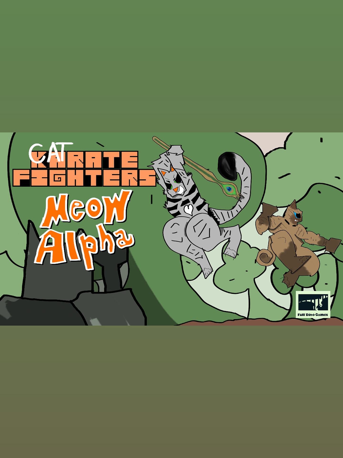 Here is a widescreen edition of the boxart for Catraté Fighters: Meow Alpha. I’m currently working on the PC port of the game for Steam and this will be the splash screen, the first thing you see, when you load the game!
Get a physical copy for your Gameboy today!