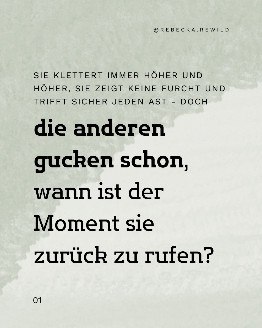 Kennst du auch diese Momente in denen du anders handelst, nur weil du dich beobachtet oder bewertet fühlst?
Ich erzähle meinen Kinder auch immer mal wieder was sie machen oder vor allem lassen sollen, nur weil ich gerade keine Lust oder Energie habe mich dem zu stellen was andere dann über mich denken.
By the way: meistens tun sie das garnicht sondern sind eher bei sich selbst.
Die Mama in den Slides sagt das vielleicht nur, weil sie Angst davor hat das ihr Kind dem nacheifern könnte und sie ihre Angst dann nicht halten kann. Vielleicht ist ihr Kind motorisch auch einfach (noch) nicht so geschickt.
Doch soll dein Kind dafür wirklich darauf verzichten, nur aus diesem Grund. Willst du dein Kind zurückpfeifen obwohl du es selbst nicht für nötig hältst?
Klingt echt unnötig, oder?
Wenn du lernst bei dir zu bleiben und deinen Emotionen damit zu begegnen, kannst du gelassen reagieren und bekommst keinen Kloß mehr im Bauch wenn andere Mütter so tun als ob sie besser wüssten was dein Kind tun soll.
In DEEP POWERFUL ROOTS erhöhen wir erst deine emotionale Kapazität und lösen dann die alten Verstrickungen in deinem System auf - damit du dein Urvertrauen fühlen und leben kannst.
Schreib mir einfach eine DM wenn du mehr wissen willst.