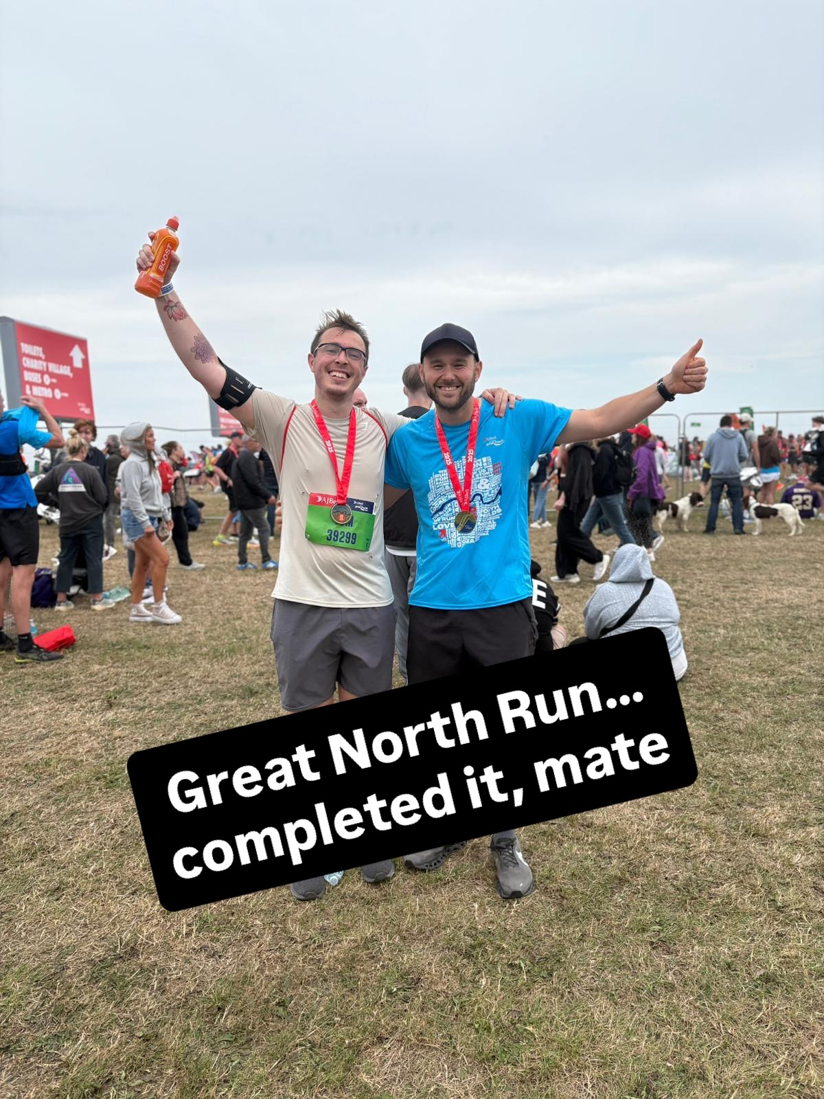 Great North Run⦠completed it, mate š
My first half marathon is in the bag and it was the experience everyone said it would be. The atmosphere was unbelievable the whole way around and that last mile along the coast is the best experience Iāve had running. Better yet, it was great experience this with Chris!
While Iām sore, the biggest win is that I completed it the GNR in a quicker time than Joe Wicks!
The whole time leading up to this, Iāve been fundraising for Friends of the Baby Unit who looked after Lewie when he was born 6 weeks premature.
Thank you to everyone who has supported with a donation already ā¤ļø But⦠thereās still time to contribute - no matter how big or small - if you havenāt had a chance yet.
The link to my page can be found from the link in my bio.
Thank you in advance š«¶ I guess I should start thinking about what run I do next š
#greatnorthrun #gnr #greatnorthrun2025