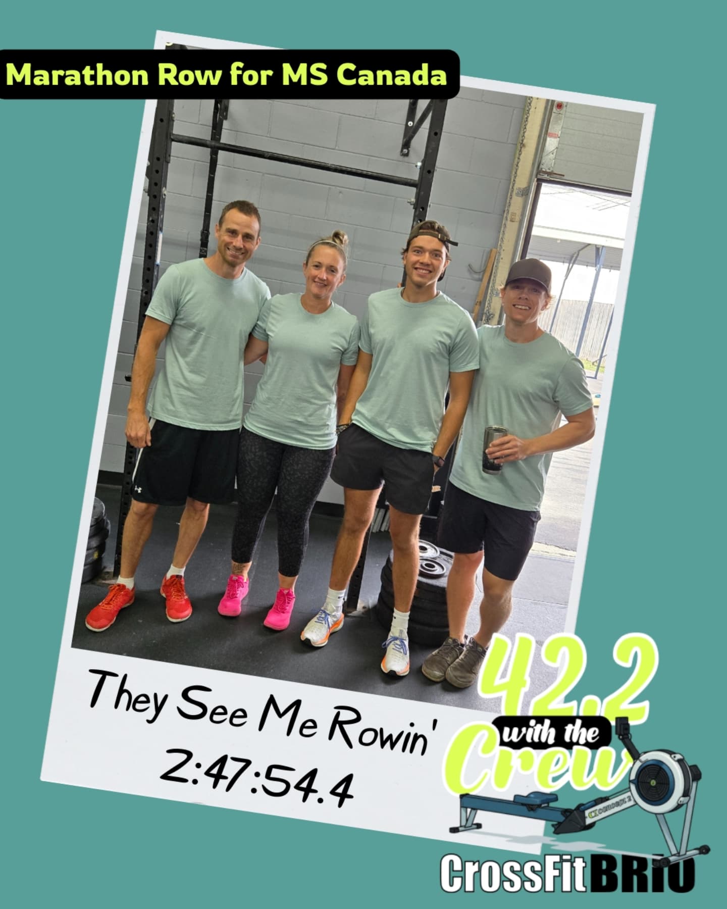 Using our fitness to do crazy things, dragging unsuspecting friends & family along with us, having a fantastic day together, AND raising money for a great cause!
$4500 donated #theRemyelinators MS Bike Team in support of @mscanadaofficial!!
#multiplesclerosis #marathonrow #CrossFitCommunity #teambrio