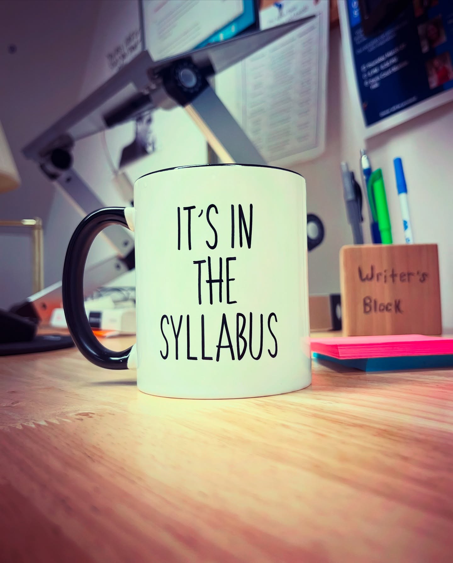 New school year; new mug 📚☕️
This semester, I decided that instead of responding when students ask me questions that are answered in my comprehensive syllabus, I’m just holding up this mug. 💁🏼♀️🍵
I know I’m not the only professor who gets tired of hearing her own voice, especially when I have to repeat myself, stating, “It’s in the syllabus.” 🙄🙄🙄
I encourage other profs and TAs to use my teaching hack. It conserves the vocal cords. 😆 👩🏼🏫📚
.
.
.
.
.
.
.
.
.
.
.
.
.
#fall #backtoschool #history #professor #teacher #highereducation #teachinghumor #humor #syllabus #dissertation #writing #writer #tutor #editor #editing #college #newsemester #university #gradschool #gradstudent #phd #scholar #academia #scholarships #scholarship #teachingideas #teaching #teachinghacks #collegehacks #lifehack