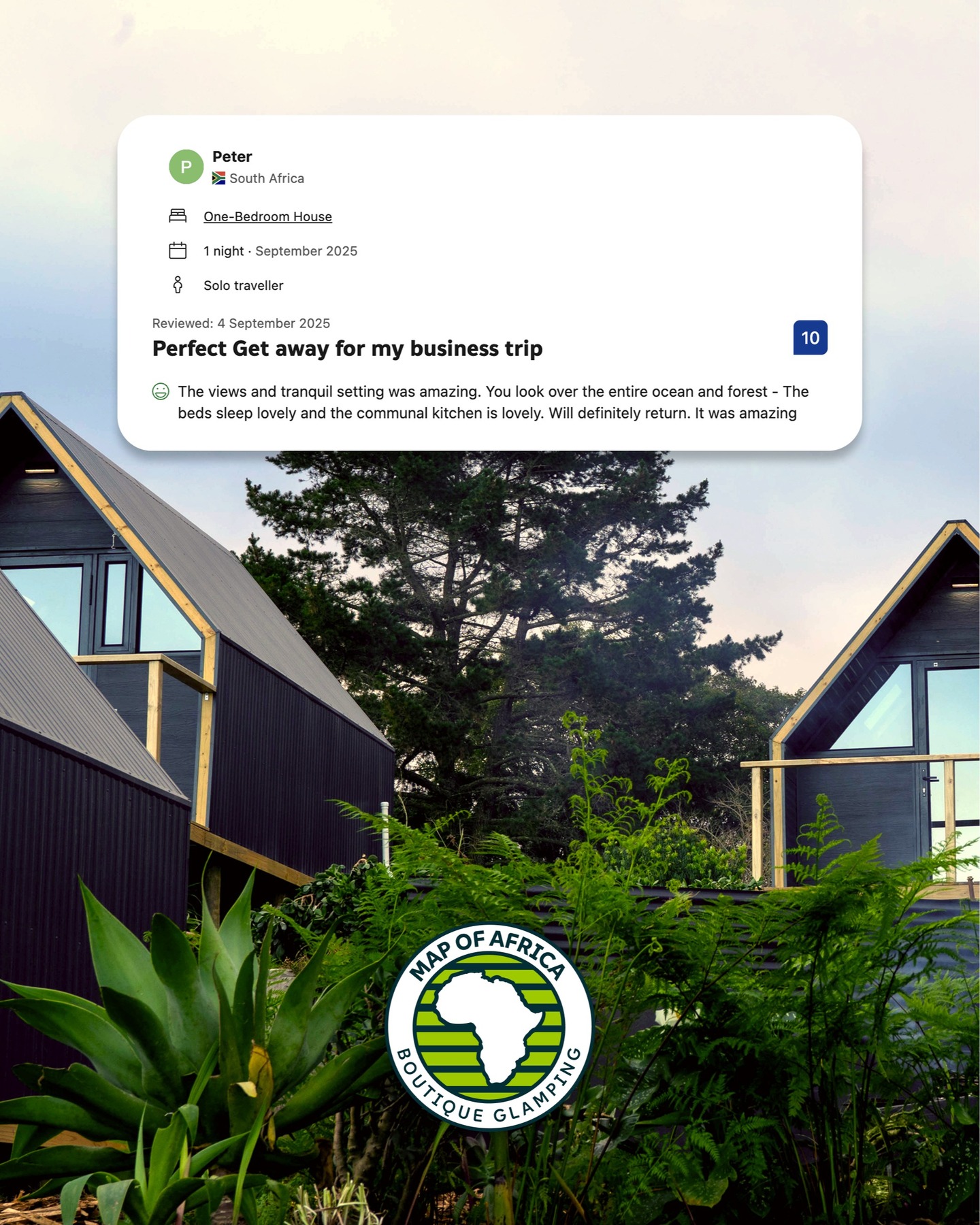✨ We’re feeling so grateful! ✨
Our guests on Booking.com have spoken – and the reviews are in! 🌿🏡
⭐ 10/10 reviews (and plenty of 9+ scores too!)
⭐ Guests love the views, peaceful setting, and cozy comfort of our A-frame glamping units.
⭐ And the best part? We’ve only just launched! 🚀
Thank you to everyone who has already stayed with us and shared their experiences – your words mean the world. 💚
📖 Read more of our reviews here:
👉 Booking.com Reviews
🌍 Explore our glamping stays and book your own adventure:
👉 www.mapofafrica.co.za
#GlampingSouthAfrica #MapOfAfricaGlamping #GuestLove #BookingDotComReviews #HiddenGemWilderness