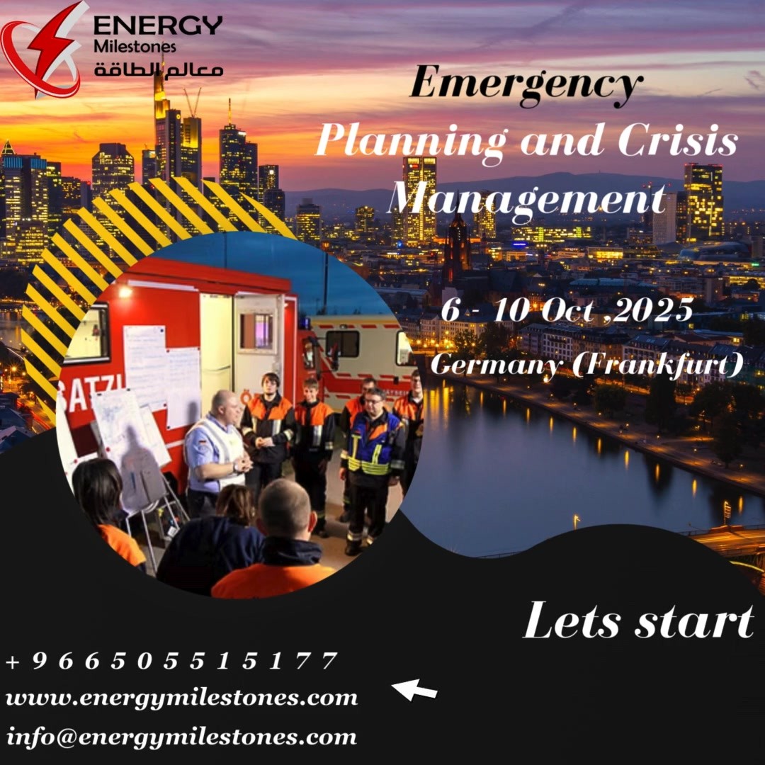 𝐄𝐦𝐞𝐫𝐠𝐞𝐧𝐜𝐲 𝐏𝐥𝐚𝐧𝐧𝐢𝐧𝐠 𝐚𝐧𝐝 𝐂𝐫𝐢𝐬𝐢𝐬 𝐌𝐚𝐧𝐚𝐠𝐞𝐦𝐞𝐧𝐭
........
https://www.energymilestones.com/product-page/emergency-planning-and-crisis-management-7
#Emergency #Planning #Crisis #Management #training #Training_center #Energymilestones #corporation