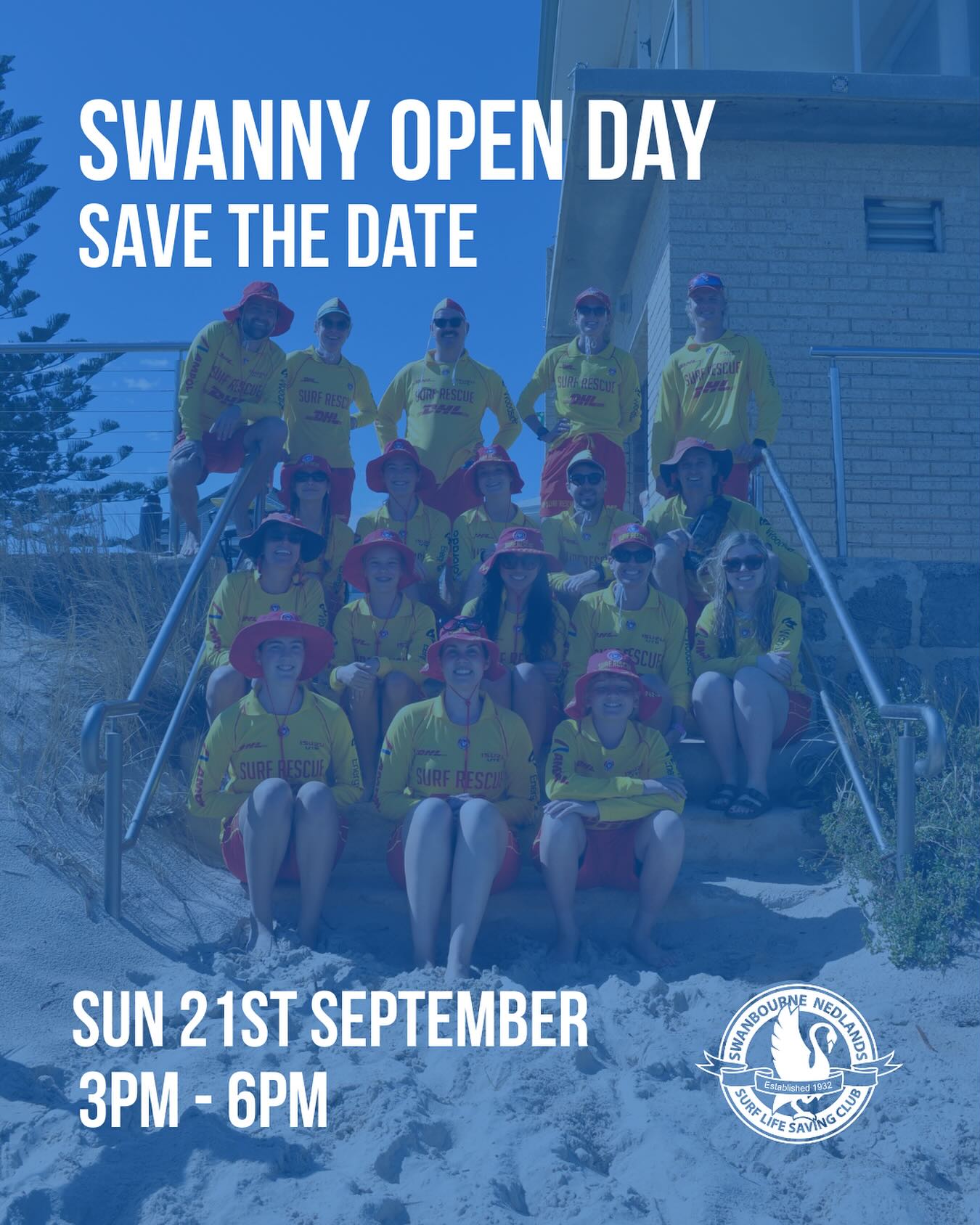 🦢SWANNY OPEN DAY🦢
Swanbourne Nedlands Surf Life Saving Club welcomes you to our Open Day on Sunday 21st September from 3pm to 6pm.
Everyone is welcome! Find out information and register for Woodside Nippers, learn about our Youth program, join the next Swanny Bronze course, or come check out our club and learn more about lifesaving, education and surf sports!
There will be plenty of current members to ask about the club and the season ahead, Swanny merch to pick up, food and drinks will be available and Swanny’s facilities to explore.
If you’ve got friends or family interested, let them know about Swanny’s Open Day. We’re looking forward to seeing everyone there.
#surflifesaving #swanny #snslsc #slswa #swimbetweentheflags #swanbourne #nedlands #ourbeach #mybeach