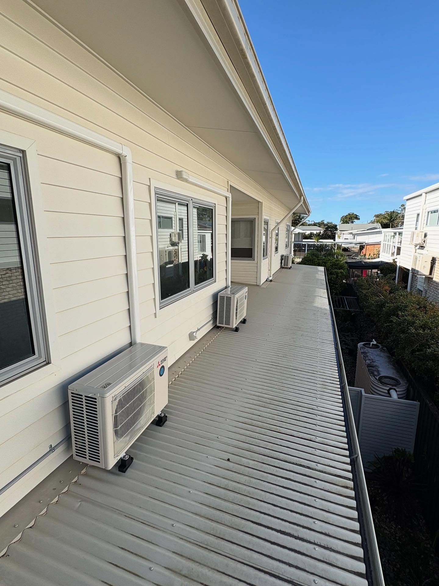 Couple of synchronised Mitsubishi spilt systems ready for the incoming summer heat