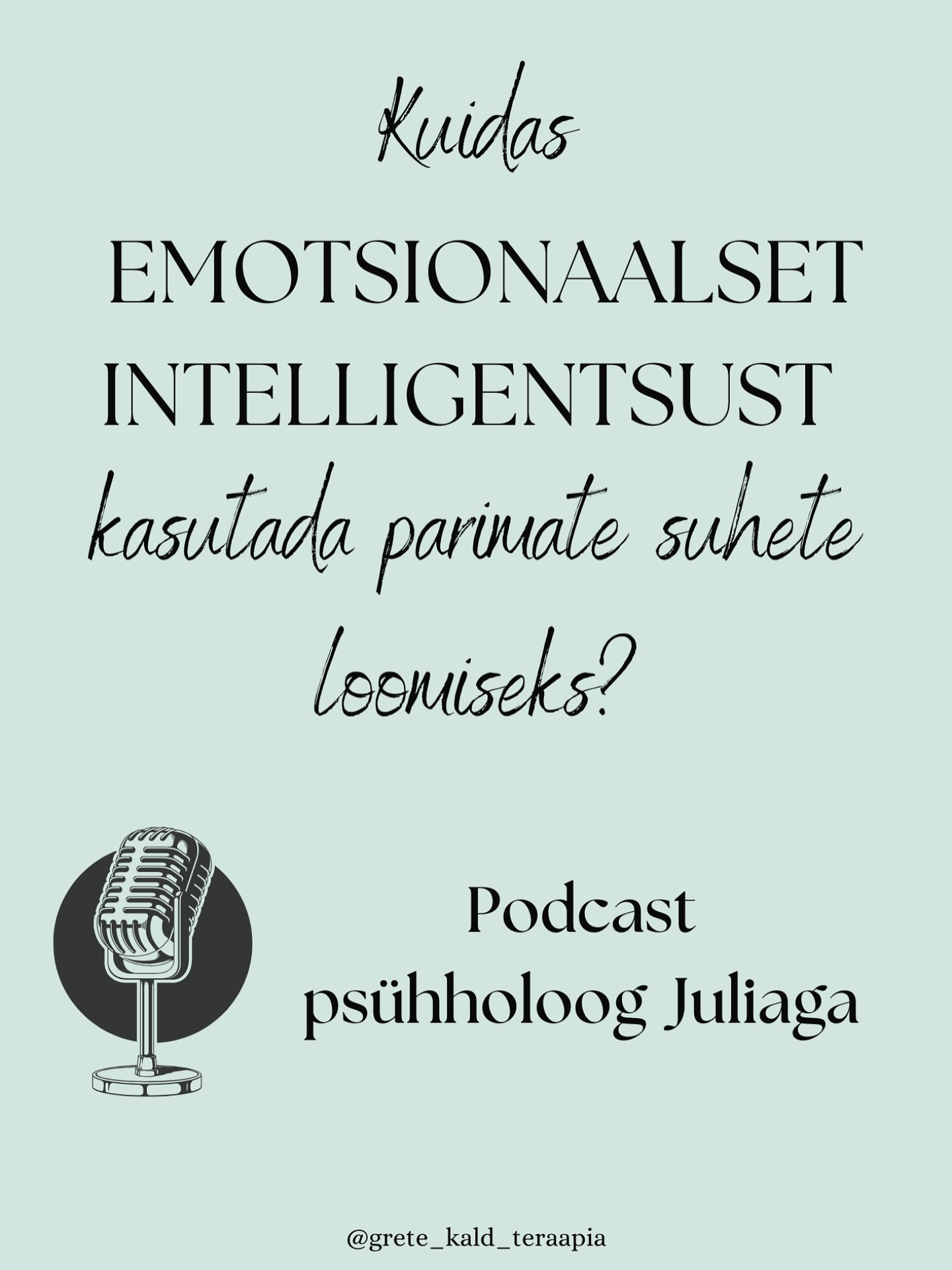 🌿 Emotsionaalne intelligentsus – oskus, mis muudab meie elu! 🌿
Kas oled märganud, et mõned inimesed oskavad keerulistes olukordades rahulikuks jääda, suhelda arukalt ja luua häid suhteid?
✨ See ei ole juhus, vaid emotsionaalne intelligentsus – võime mõista ja juhtida nii enda kui ka teiste tundeid.
🎙️ Uues podcastis vestlen Amensi Kliiniku psühholoogi Juliaga sellest, kuidas emotsionaalne intelligentsus mõjutab:
💡 meie suhteid tööl ja kodus
💡 koostööd kollektiivis
💡 meie üldist rahulolu ja õnnetunnet
Kui arendad seda oskust, muutub elu kergemaks ja suhted tugevamaks. 🫶
👉 Soovid oma emotsionaalset intelligentsust arendada?
Saad broneerida koolituse või tulla eraseansile Julia juurde Amensi Kliinikus. Amensi.ee
✨ Vaata podcasti gretekald.com (link bios)
✨ Jälgi meid ka: @grete_kald_teraapia & @amensi.kliinik
#emotsionaalneintelligentsus #psühholoogia #eneseareng #suhted #amensikliinik #podcast #greteteraapiapodcast