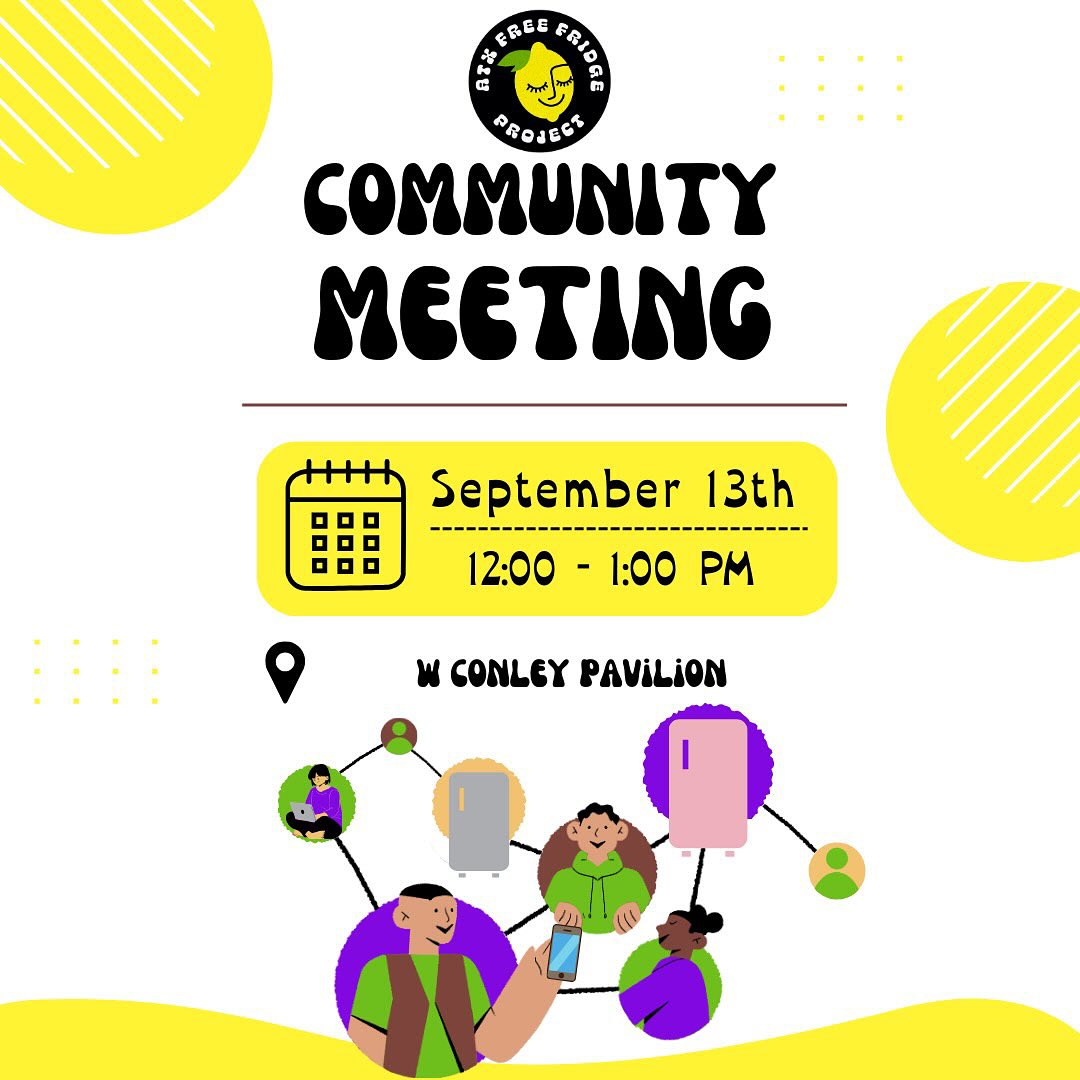 ✨ Join Our Community Meeting this September!
We are hosting another open, friendly space for you to connect and grow with us! We will have free fridge cleaning kits available so you’re all set to clean up the next time you stop by a fridge!
💛🍋
When: Saturday, 9/13 @ 12:00-1:00 PM
Where: W. Conley Pavilion
*street parking available on Walter & Nile*
🍋💛
Bring any questions, ideas, or thoughts you may have!
Let’s build community and inspire each other!
We can’t wait to see you!
✨
#CommunityBuilding #OpenMeeting #JoinUs #LetsConnect #ATXFreeFridge #SolidarityNotCharity