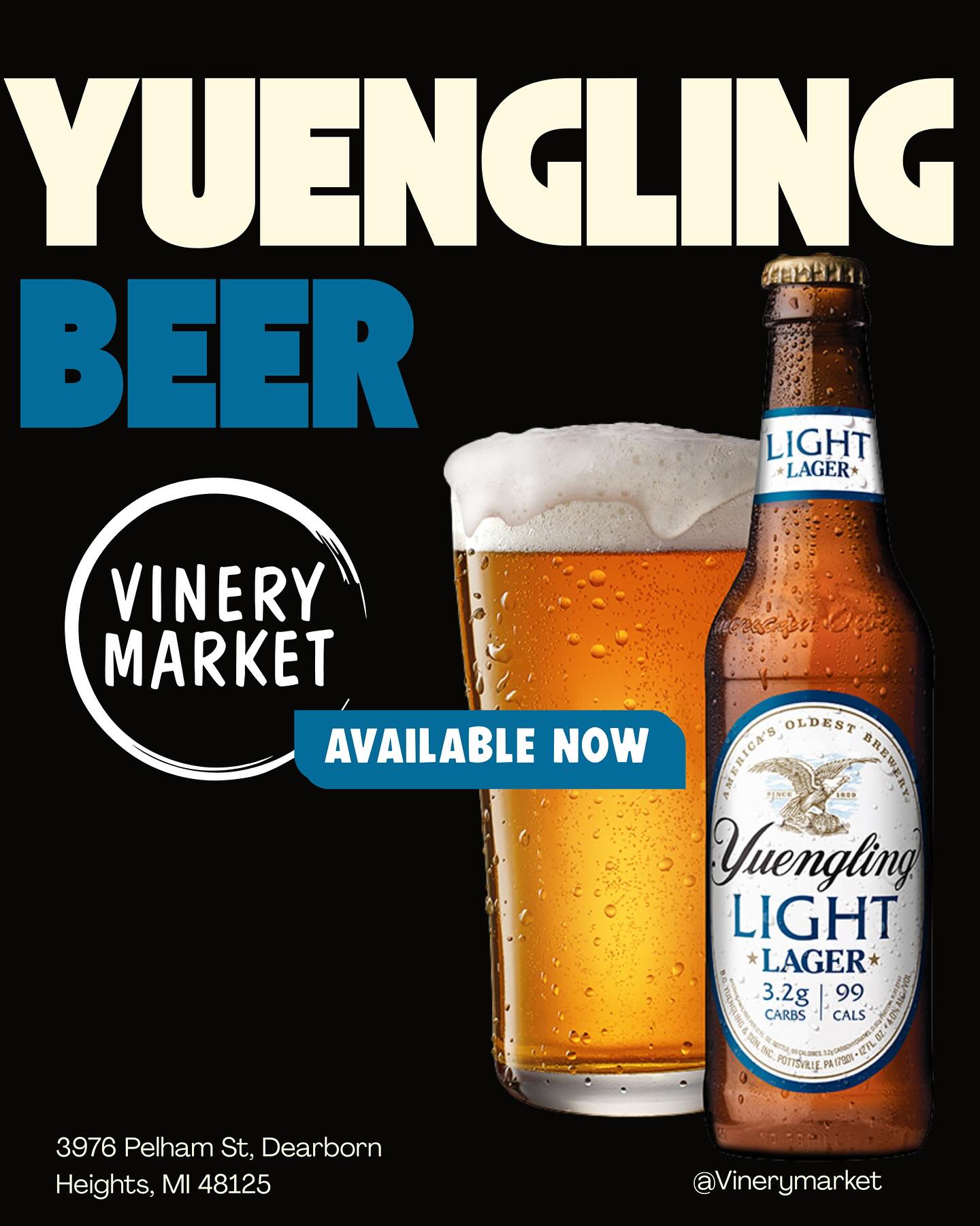 🚨 The wait is finally OVER! 🚨 Yuengling Beer is HERE at Vinery Market! 🍺🔥
We’re proud to be one of the very few spots in Michigan to carry America’s Oldest Brewery’s iconic beer. 🙌
📍 3976 Pelham St, Dearborn Heights, MI
☎️+1 (313) 562-2880
⏰ Open 7 Days