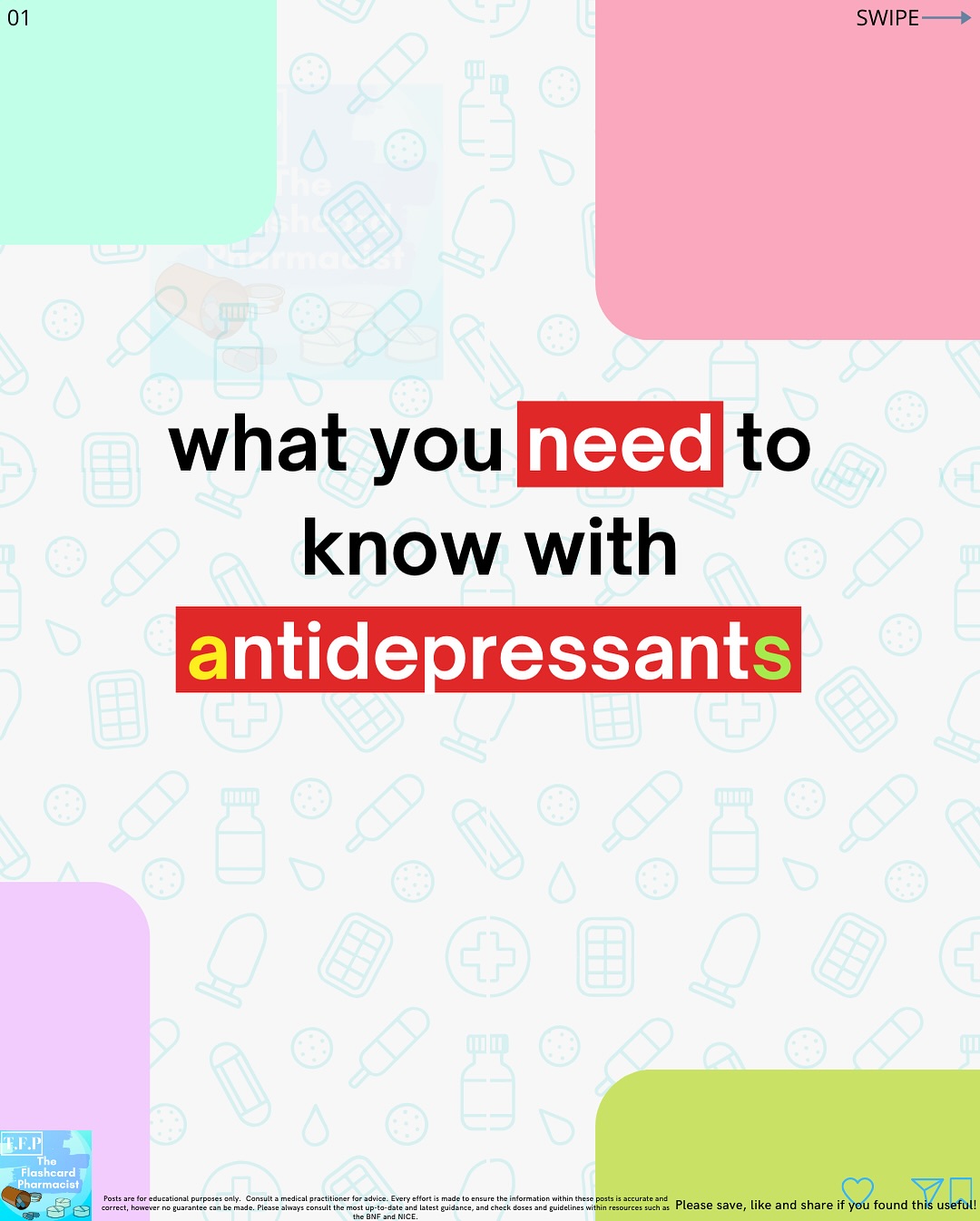 What you need to know with antidepressants
Antidepressants are a cornerstone of managing depression and anxiety, but with so many classes, side effects, and special cautions, it’s easy to get lost.
Here are some of the most commonly prescribed antidepressants, along with how to switch between different antidepressants and the management of depression.
Swipe to the end for a question to test your knowledge!
#pharmacy #pharmacist #foundationpharmacist #pharmacytraining #clinicalpharmacy #reels #explorepage #pharmacyschool #mpharm #pharmd #pharmacology #pharmacologyrevision #foundationdoctor #GPregistrar #GPTraining #pharmacologyschool #revisepharmacology #preregistration #foundationtraining #nursetraining #nursestudent #pharmacystudent #medicinestudent #pharmacyquiz
#futurepharmacist #studentpharmacist