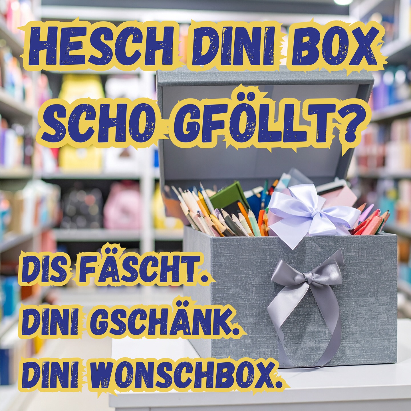 Hast du schon von unserer #wunschbox gehört? Du hast bald Geburtstag, hast ein paar Wünsche aus unserer Papeterie und möchtest es für deine Liebsten möglichst praktisch machen?😎 Dann komm bei uns vorbei, fülle deine Wunschbox mit deinen Lieblingsartikeln und lass dich genau so beschenken, wie du es dir wünschst😍
#freypapeterie #dagmersellen #geschenke