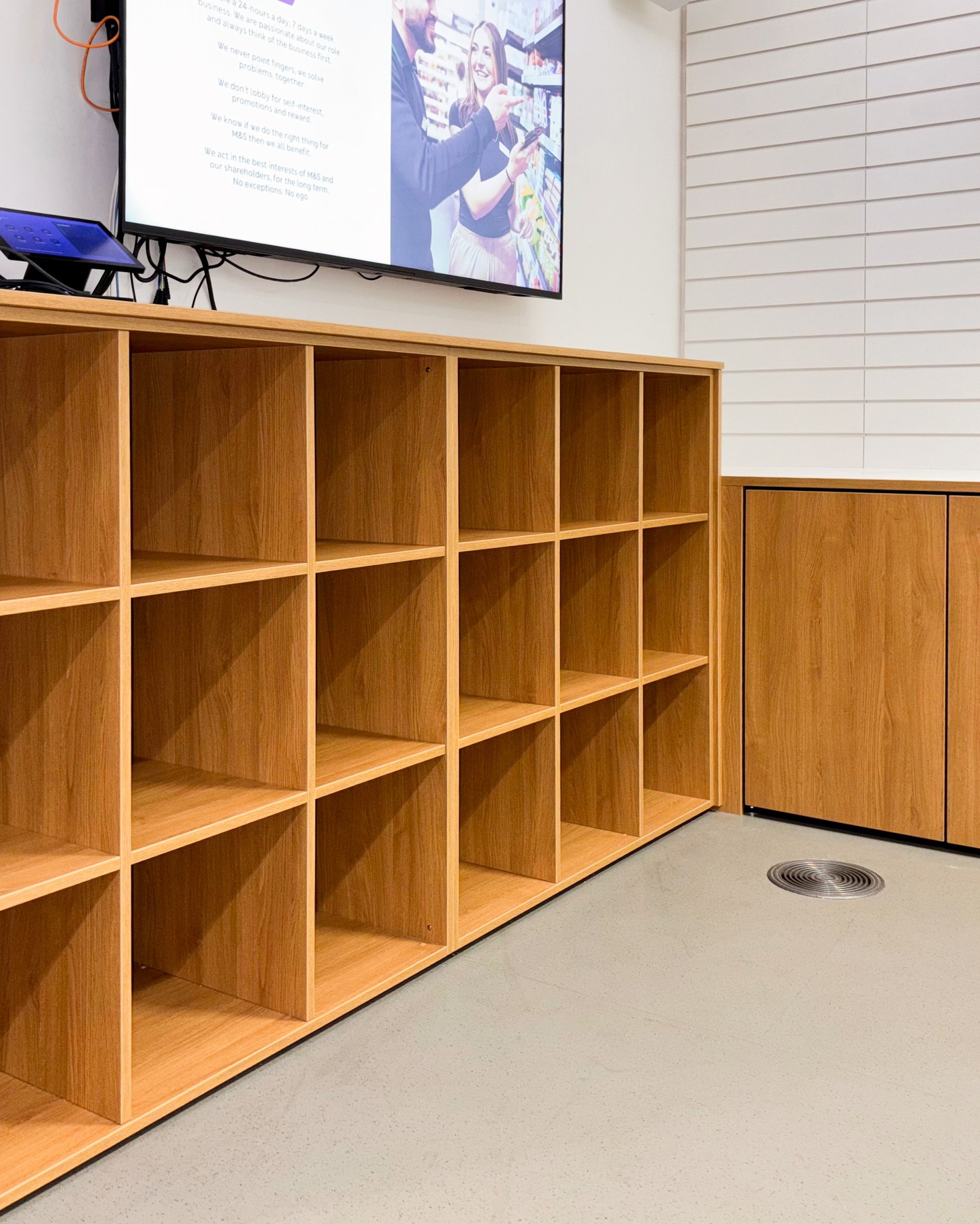 Transforming spaces
Freewall was entrusted with revitalising a client’s meeting room by replacing outdated furniture with a sleek, modern wood-effect design.
The result is a space that feels both contemporary and practical: Discreet push-to-open doors reveal hidden compartments for basket trolleys, ensuring the room remains clutter-free while enhancing its overall appeal and functionality.
Ready to improve your workspace?
We can help
✉️ sales@freewall.co.uk
☎️ 01403 783160
🖥️ www.freewall.co.uk
#officefurniture
#thoughtfuldesign
#storagewall
#officeimprovements