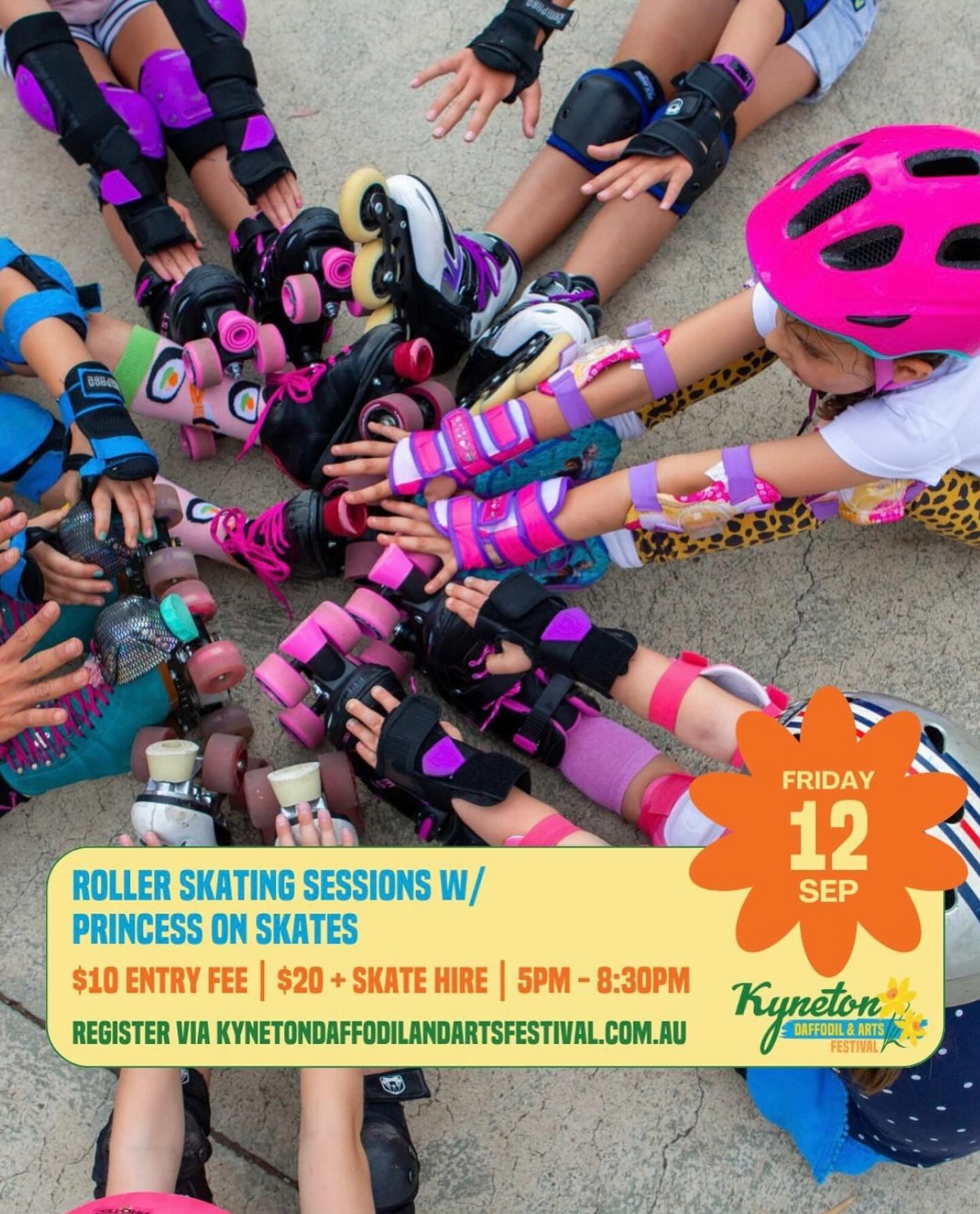 Get your dancing blades on !! We are now sold out out for the 5pm Roller disco , but there are still a few tickets left for the 7pm session! Hosted by the incredible @princess_on_skates
Book your ticket on our website !!
Expect a full roller disco atmosphere with music from @ziggyisadj, disco lights, games for all ages, skate demos, and prizes for best dressed (including a new pair of Impala Skates).
Coaches will be on hand to give tips, and skate/gear hire is available on the night. Fun for the whole family—tickets online now.
https://www.trybooking.com/events/landing/1460381
The Kyneton Daffodil & Arts Festival
📍 5–14 September 2025
Supported by Major Sponsors @kynetononriverside
Visit our website to view all events and sponsors.
.
.
.
.
.
#kynetondaffodilandartsfestival #kyneton #daffodilfestival #macedonranges #visitmacedonranges #macedonrangesnaturallycool #daylesfordmacedonranges #daylesfordmacedonrangeslife #onehouroutofmelbourne #regionalarts #rollerdisco #communityevent #familyfun #regionalvictoria