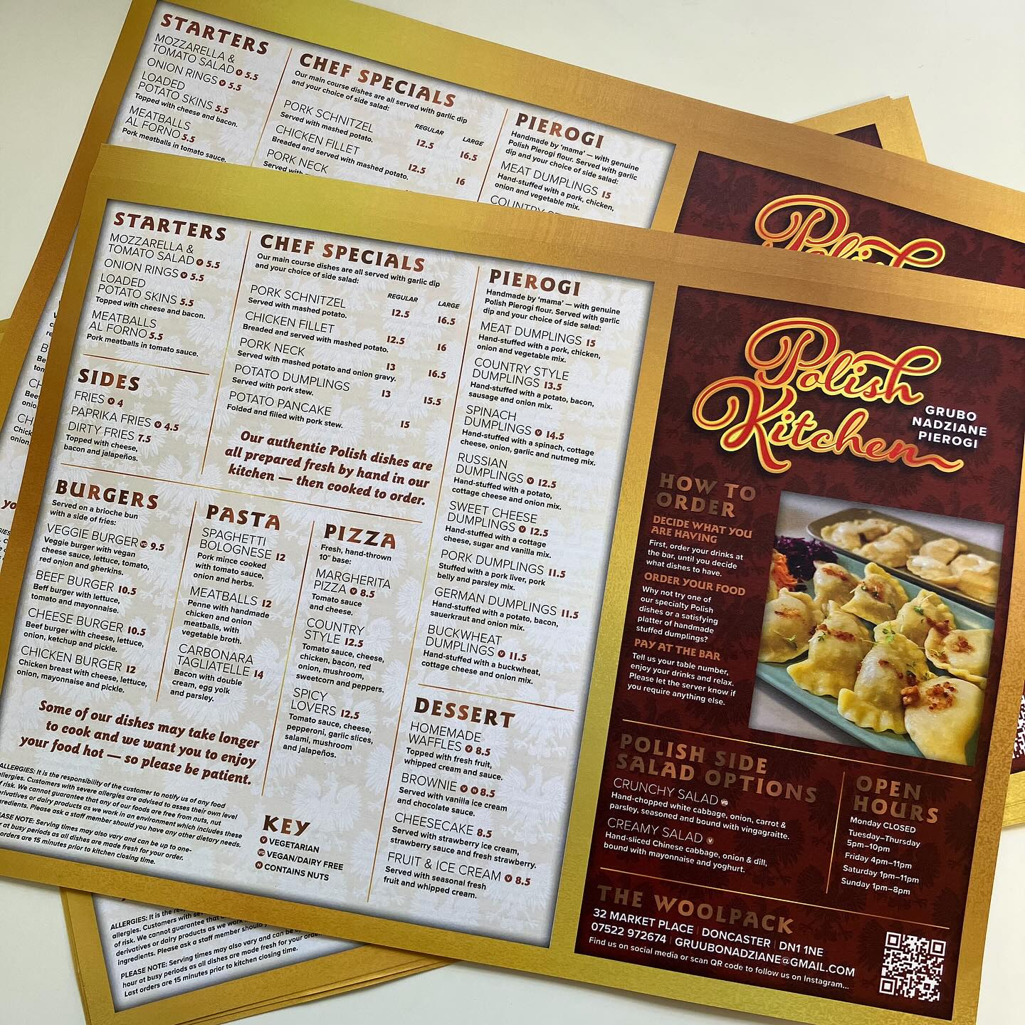 Double sided recyclable menus for @grubonadziane & @appetisingh_bar_and_grill opening night from 5pm 12th September at the woolpack #doncasterisgreat