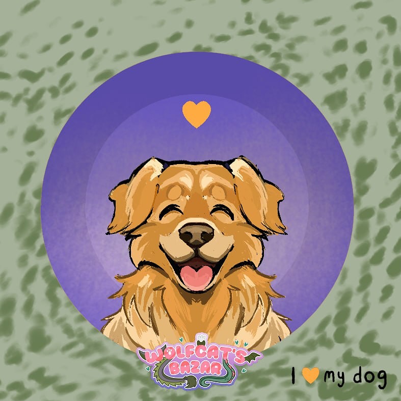 I love my #dog : #goldenretriever
Such a #happy fella
#furry #art #merch
