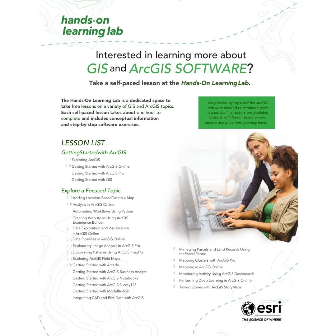 The Esri Hands-On Learning Lab (HOLL) is officially available at this year’s North Carolina ArcGIS Users Group Annual Conference! 🎉
📍 Location: Embassy Suites, Downtown Asheville, NC
📅 Dates: October 1: 9AM-12PM & October 2: 9AM-5PM
Whether you're new to GIS or a seasoned pro, the HOLL offers free, self-paced training on the latest Esri tech—perfect for sharpening your skills and exploring new workflows.
Don't miss this chance to learn, connect, and grow with the NC GIS community. See you there! 👋
