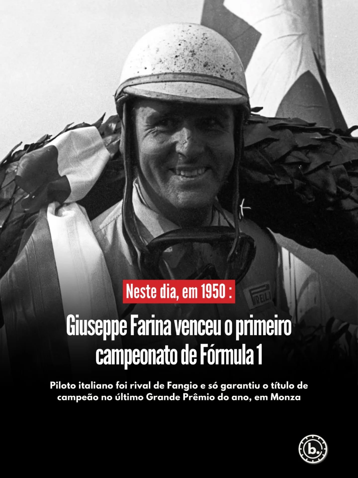 Há 75 anos, Giuseppe Farina vencia o primeiro campeonato da Fórmula 1🏁
Depois de levar a disputa contra Fangio até a última etapa da temporada, o italiano se consagrou campeão da competição após vencer em casa, no Grande Prêmio da Itália. 🇮🇹
Farina foi campeão guiando a Alfa Romeo, e disputou campeonatos depois de 1950, mas não conseguiu outro título.
E aí, já sabia dessa?
#giuseppefarina #f1 #formula1 #monza #autodromonazionalemonza #automobilismo #alfaromeo #throwback #memoria #nestedia #explorar #f1history #raceweek #italia
