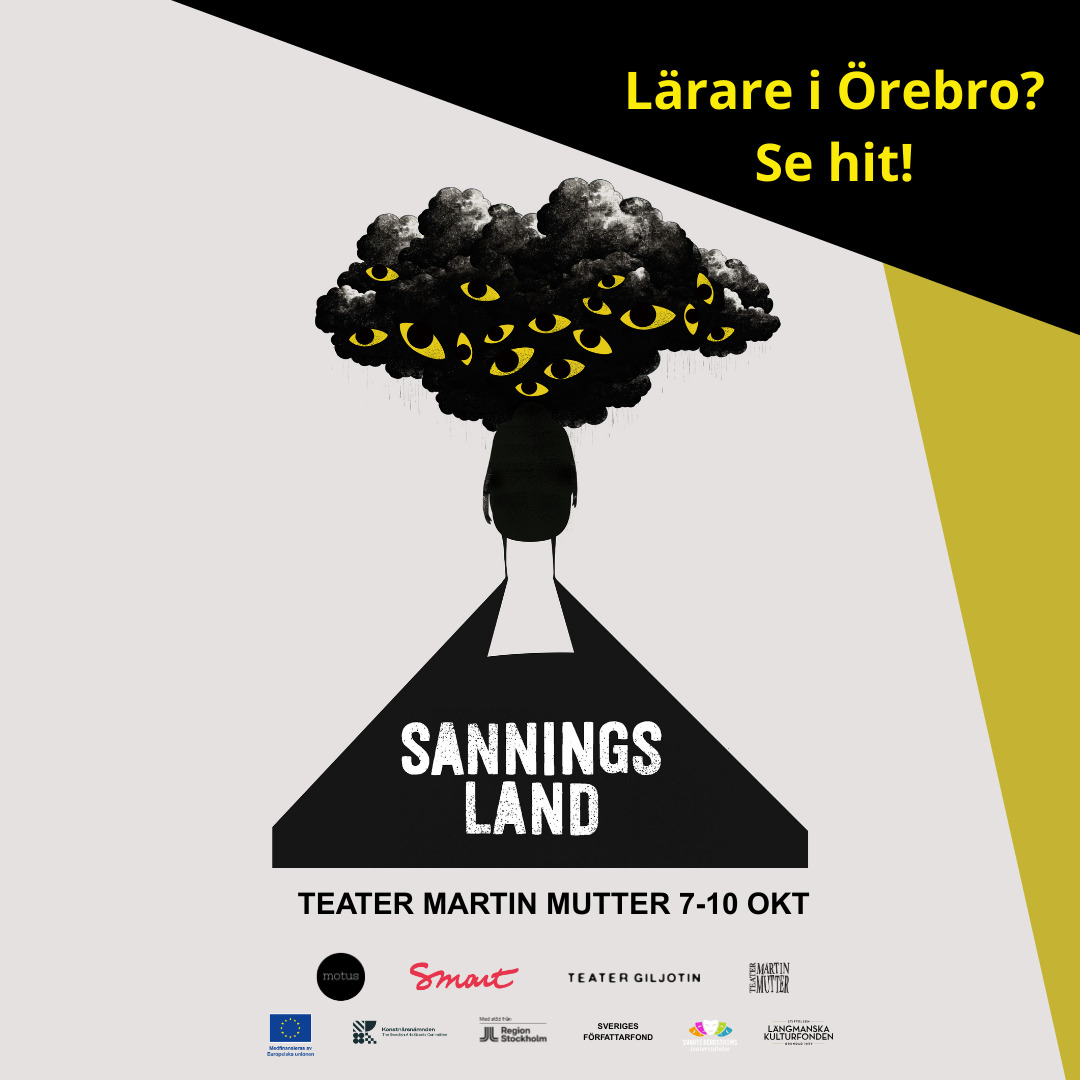 @teatermartinmutter gästas av Sanningsland, en nyskriven föreställning om desinformation och propaganda – en samproduktion mellan @motusdansteater och Smart Coop.
Vi möter Anja, vars bästa vän är kusinen Michail i Ryssland. När kriget i Ukraina bryter ut splittras familjen och plötsligt ser Anja hur propaganda och informationskrig påverkar både relationer och verklighetsuppfattning. Genom humor, dramatik och musik skildras en berättelse som väcker frågor om sanning, identitet och demokrati – högaktuella teman för dagens unga.
🎯 För årskurs 7–9, men passar även gymnasiet och vuxna
🕐 Föreställningslängd: ca 1 h + kort frågestund
📚 Pedagogiskt material ingår att arbeta vidare med i klassrummen.
📍 Spelas på Teater Martin Mutter, Beväringsgatan 6, Örebro
📅 7–10 oktober 2025
Skolföreställningar:
• Tis 7 okt – 13.00
• Ons 8 okt – 10.00 & 13.00
• Tors 9 okt – 10.00 & 13.00
• Fre 10 okt – 10.00 & 13.00
Intresserad av att boka in din klass?
Intresserad av att boka in din klass? Kontakta oss idag!
info@smartcoop.se
+468-122 006 80
