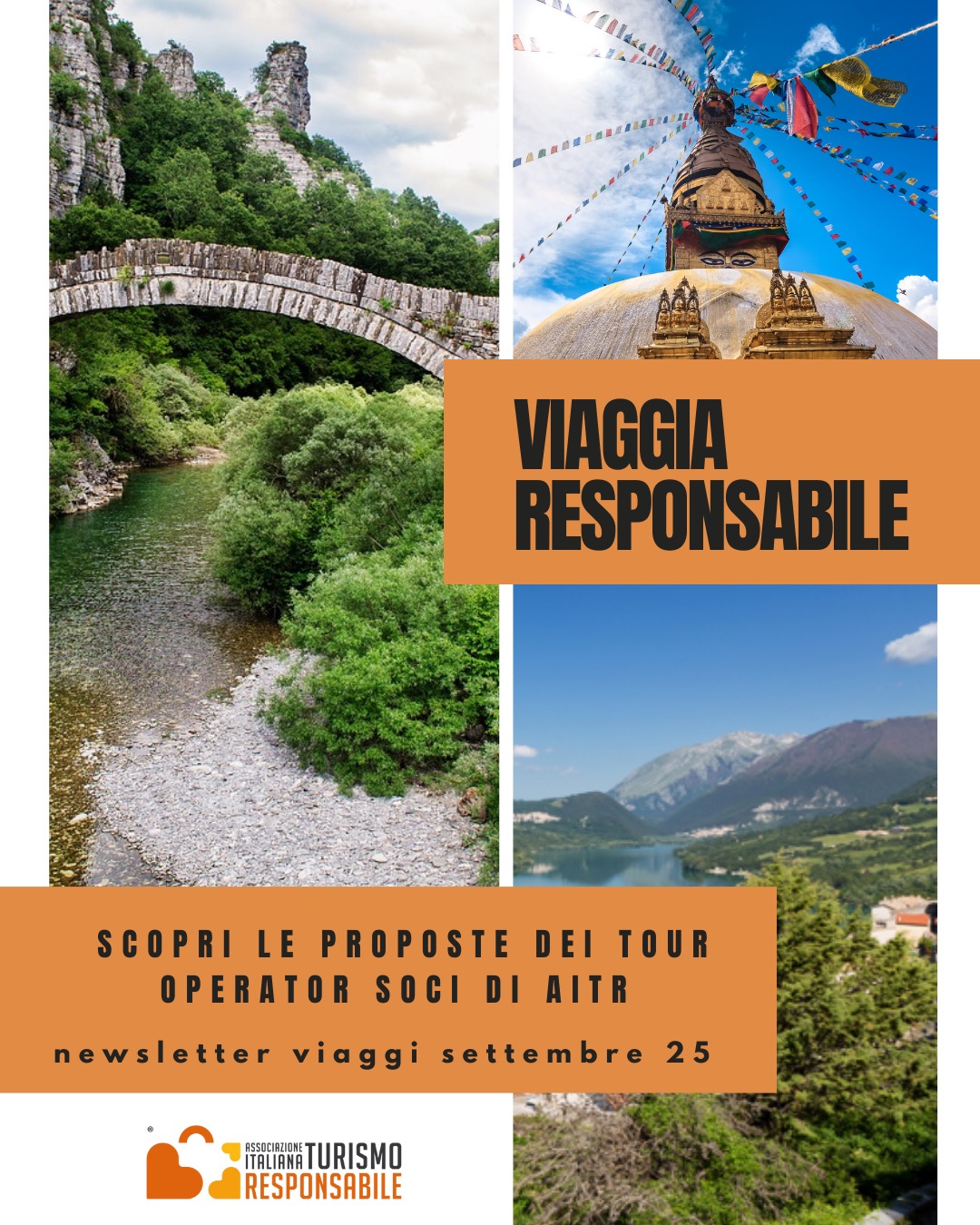 ✨ Viaggi in Italia e nel mondo che intrecciano natura, cultura e comunità: i tour operator soci AITR ti accompagnano in esperienze autentiche e sostenibili.
Dalle colline del Mugello e della Garfagnana, tra borghi e degustazioni di vini biodinamici, fino all’Abruzzo più selvaggio e alla Via Medicea, tra uliveti e testimonianze d’arte. E ancora, compleanni tra vigneti e agriturismi di famiglia in Veneto.
Oltre i confini, si parte per l’Uganda, il Nepal, la Giordania, l’Uzbekistan, la Grecia del Nord e l’Oman: viaggi che portano a scoprire paesaggi grandiosi, città millenarie e tradizioni vive, con un approccio lento e responsabile.
🌍Iscriviti alla nostra newsletter
