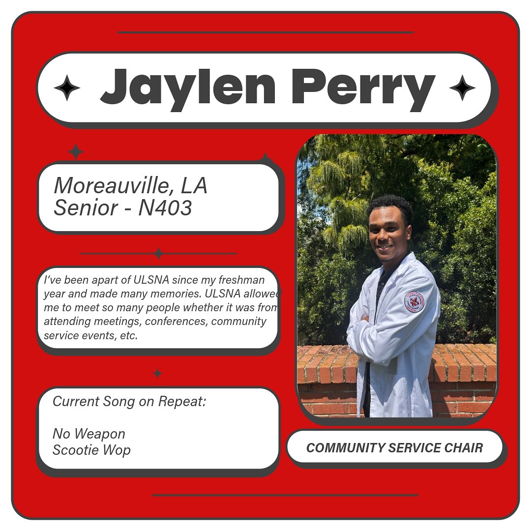 MEET OUR BOARD MEMBERS 🩺❤️
This week we will be introducing all 10 of our ULSNA officers!
Next up is our Community Service Chair and Secretary! 🥳🤟