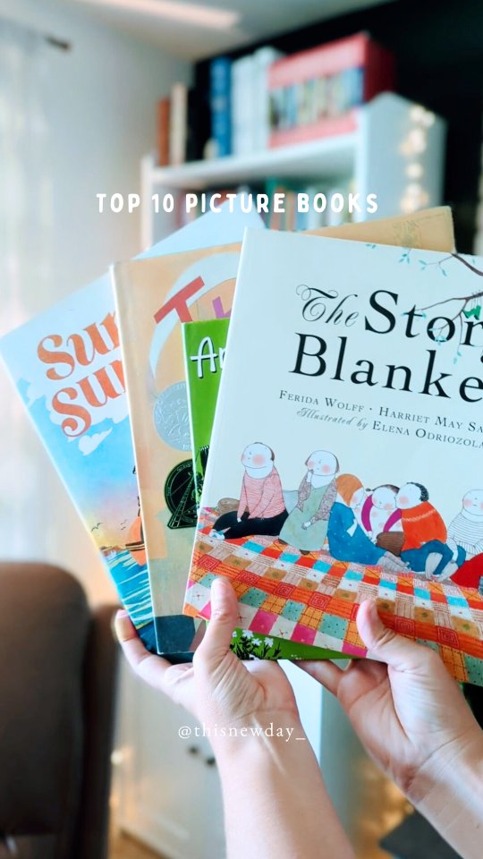 Could you do it? ☺️⤵️
It is basically impossible to choose ONLY ten top favorite picture books. But at least I tried.... 🤣
✨ Here is our list:
1. Rescuing Titanic by Flora Delangey
2. The Crayon Man by Natascha Biebow
3. Boxes for Katje by Candace Fleming
4. Circus Ship by Chris van Dusen
5. Building Our House by Jonathan Bean
6. Knight Owl by Christopher Denise
7. Sunrise Summer by Matthew Swanson
8. Andrew Henry's Meadow by Doris Burn
9. The Story Blanket by Ferida Wolf
10. Thank You, Omu by Oge Mora
➡️ Let me know what some of your top picture books are!
For more picture book suggestions, check out my #livingbooklegacy friend's posts:
@brittsbookbin
@playinghomeschool
@agoodbookhunt
@treasuredhourbookshop
@juiceboxhomeschool
@moraviapress
@blessedwithmotherhood
.
.
.
#picturebooksofinstagramn #toptenpicturebooks #picturebookstack #picturebooks #readaloud #booksforkids #booksfordays #homelibrary
