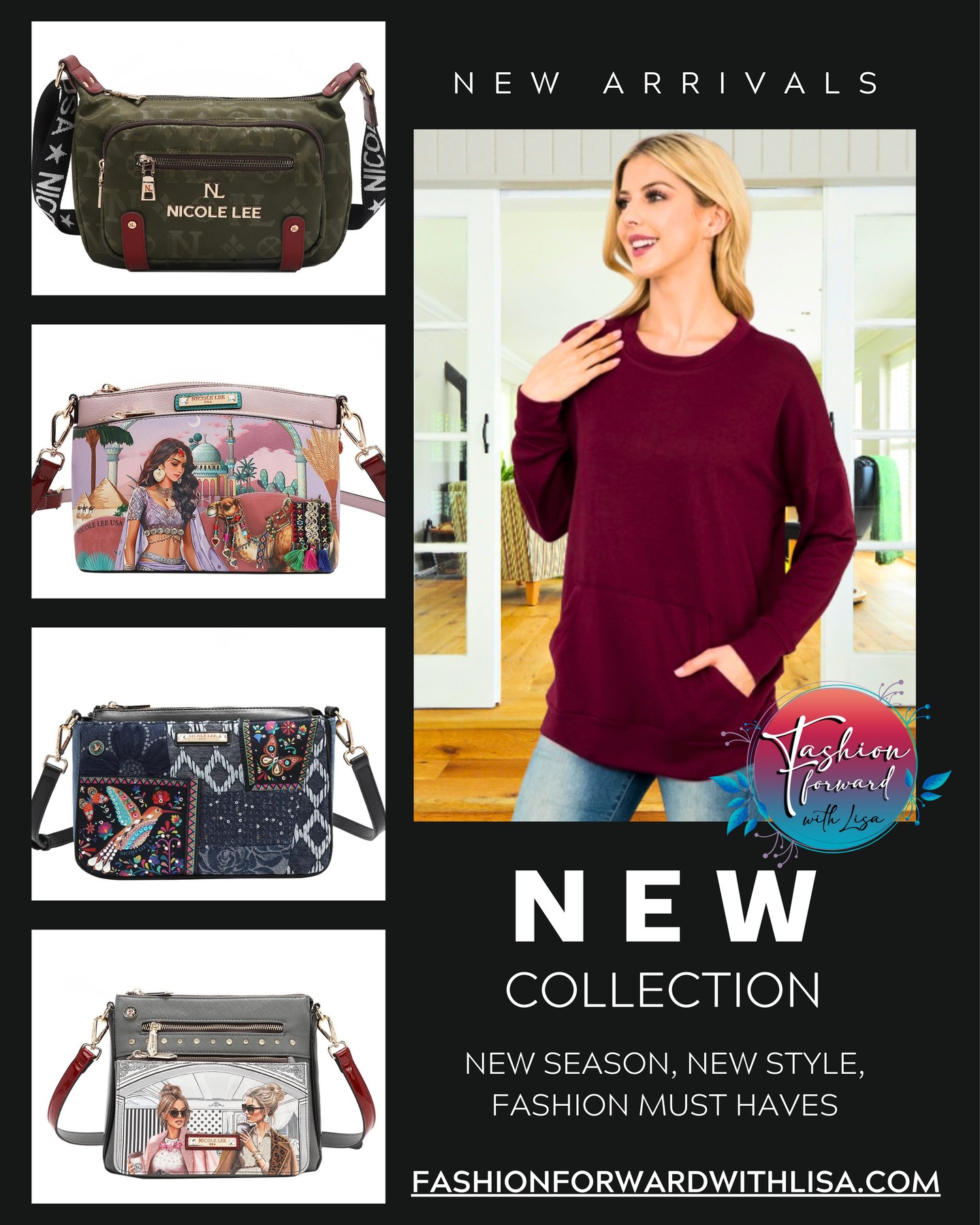 NEW Arrivals
NEW Collection
NEW Season
NEW Style
FASHION MUST HAVES!
SHOP NOW:
visit us online at:
FashionForwardWithLisa.com
and check out our 5 star reviews on google.
#fashion #FashionTrends #fashionstyle #smallbusiness #smallbusinessowners #longisland #suffolkcountyny #nassaucountyny #FashionForward #FashionFinds #clothing #handbags #lakegrove #smallshopsdreambig #womensaccessories #jewelry #shopnow
#womensclothing #womensclothingstore
#shopping #shoppingonline