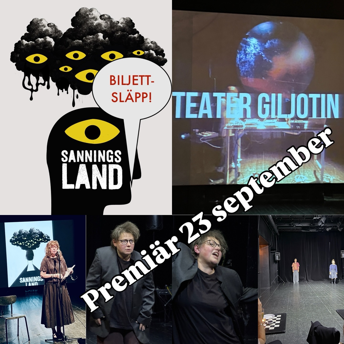 Sanningsland är en fysisk teaterföreställning om det som sker i det fördolda. Det är en rapp, humoristisk och lekfull föreställning om propaganda och desinformation och vad det gör med en familj när man hamnar på olika sidor om sanningen.
Svensk-ryska Anjas bästa vän är kusinen Michail i Ryssland. Det finns ingen annan idiot i världen som hon älskar att dissa så innerligt och den ohyvlade kärleken är ömsesidig. Anja och hennes mamma reser ofta på besök till släkten. Men den dag Ryssland invaderar Ukraina ritas en skiljelinje mellan familjemedlemmarna, en blodröd. Är alla verkligen överens om att det pågår ett krig? Varför säger de ryska och de svenska nyhetssändningarna så olika saker?
Varför kan Anja och Michail inte längre skriva obehindrat med varandra?
När Michail anmäler sig som frivillig vid den ryska fronten vänds Anjas värld upp och ner. Ett desperat sökande för att förstå sina släktingars världsbild drar henne allt djupare in i propagandamaskineriet och plötsligt står Anja öga mot öga med en algoritm som vill ha ihjäl henne.
Offentliga föreställningar:
23 sep kl 19.00 - premiär!
28 sep kl 15.00
28 sep kl 19.00
30 sep kl 19.00 - under denna dag har vi även minifestival med panelsamtal! I samband med föreställningen arrangeras en minifestival med panelsamtal och aktiviteter på temat desinformation och propaganda,den 30 sep mellan kl 17.00-22.00. Mer info kommer snart med detaljerat program på www.smartcoop.se!
Idé/regi: Dasha Nikiforova
Medverkande: Tanya Makarenko, Fabian Hedlund och Maria Påhls
Dramatiker: Elsa Berggren
Scenografi/kostym: Sofia Romberg
Ljusdesign/tekniker: Kajsa-Sara Hogenlid
Musik och ljuddesign: Leonard Thinsz Jansson
Dramaturg/lärarhandledning: Adam Knapasjö
Producent/kommunikation/sälj: Maria Lindeberg
Regiassistent: Inger Kolterud
Grafisk design: Johan Elford
Detta är en produktion av @motusdansteater i samarbete med @smart__coop Smart Coop Sverige och med bidrag från bland annat Europakommissionen i Sverige !