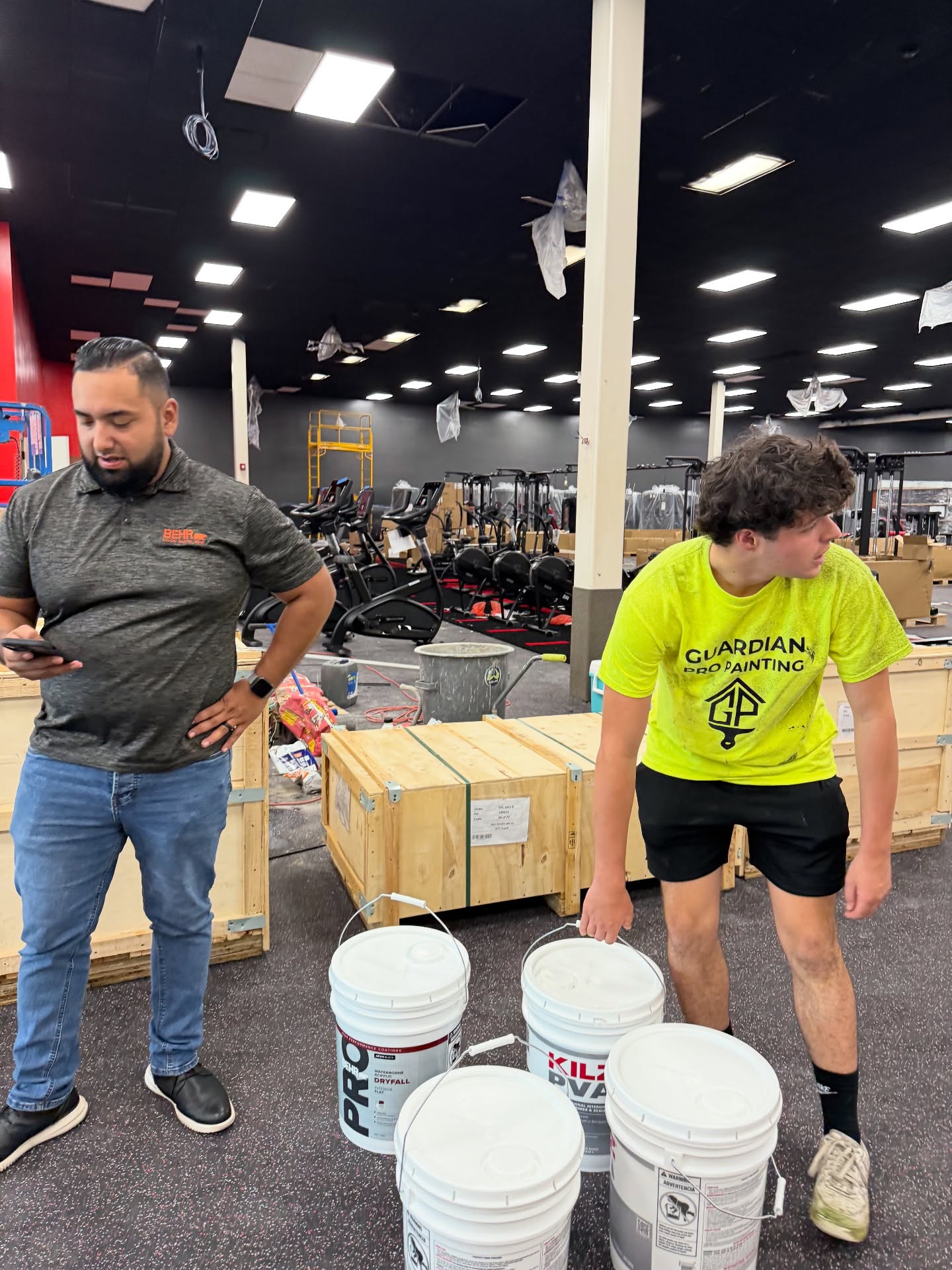 UFC progression. Lot of moving parts. Shoutout to @behrpaint who’s been our main product partner on this project. Thankful for all the logistical work on their end. #guardianpro #ufc #chicago #commercialpainting
