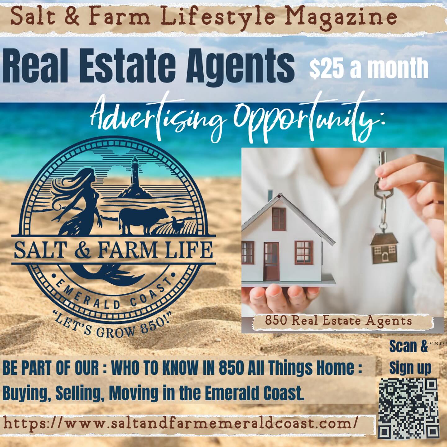 👀850….REAL ESTATE AGENTS 🤯Affordable high quality advertising, directly to your demographic-🙌Intro… $25 a month 🙌.
🎣Salt & Farm Life Magazine🐄 - 850 WHO YOU KNOW CHAPTER 🚀launching now!
#pensacola #pensacolasmallbusiness #supportlocalbusiness850 #850 #thingstodopensacola #gulfbreeze #destin #thingstododestin #movingtonwfl #movingtopensacola #movingtodestin #fortwaltonbeach #navarre #buyingnwfl #sellingnwfl #thingstodonavarre#navarresmallbusiness #fortwaltonsmallbusiness #floribama #gulfcoast #emeraldcoast #allthingsemeraldcoast