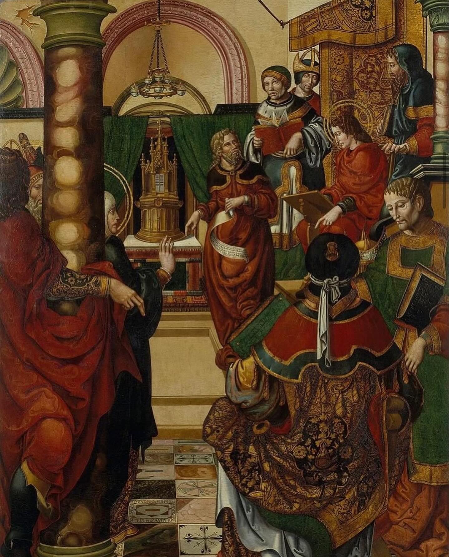 Évangile du douzième dimanche d’été
Un jour, un docteur de la loi interrogea Ieshu pour le tenter : Maître, quel est le plus grand commandement de la loi morale ? Ieshu lui répondit : « Tu aimeras Dieu de tout ton cœur, de toute ton âme et de tout ton esprit. C’est le premier et le plus grand commandement. Le second est similaire : tu aimeras ton prochain comme toi-même. Ces deux commandements résument l’ensemble de la loi morale.
Image : « Jésus parmi les docteurs de la loi » par le Maître de Sigena, entre 1515-1519.
#eglisegnostiqueapostolique