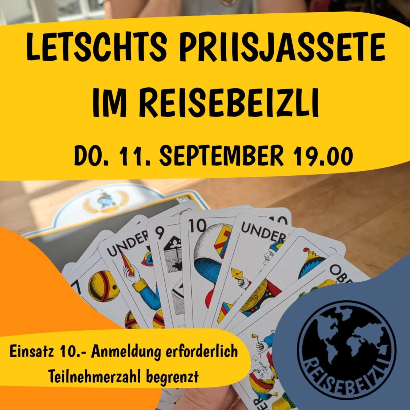 S letschte Priisjassete vom Johr... Bi schö wetter dusse, bi schlecht Wetter ide warme stube... Und mer nehmet imfall nöd so ernst... ;)
Kunsch au?
Ameldig unter:
https://www.reisebeizli.ch/event-details-registration/priisjassete-2025-09-11-19-00-1