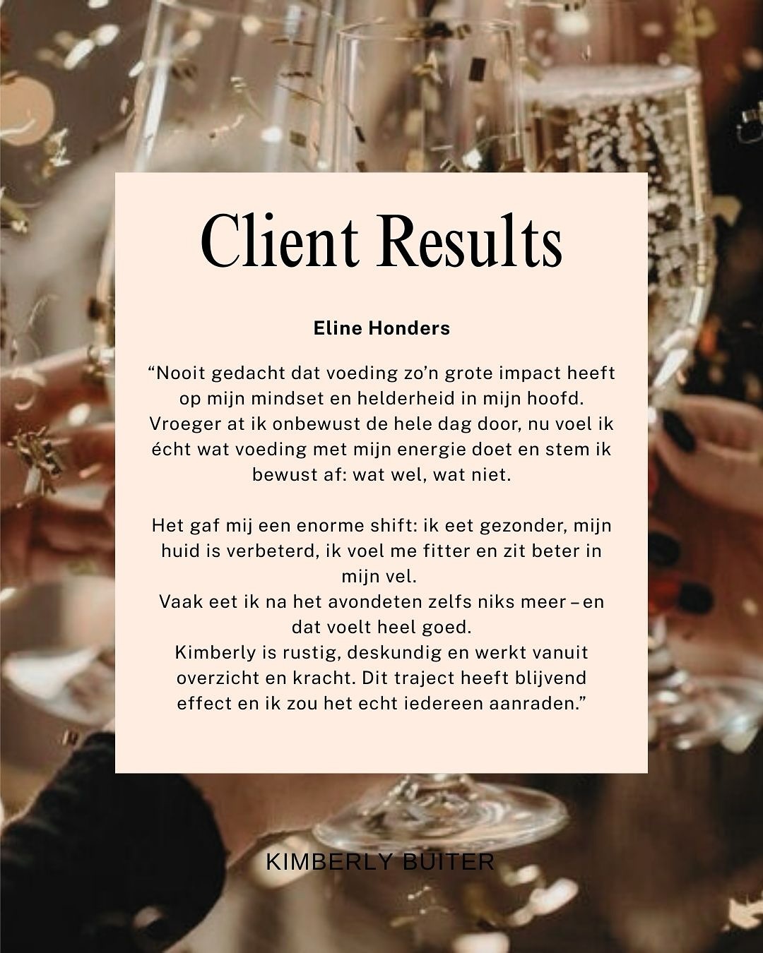 Deze vrouwen volgden het Bloedsuikertraject (vanaf nu Next level Energy).
Het grootste effect wat ik bij iedereen zie is een enorme stijging in energie level & mindset 🔥
Ik ben zo blij dat ze mee hebben gedaan - gelukkig zij zelf ook haha !
Lees hun ervaringen om te kijken als het geschikt is voor jou.
Twijfel je? Stuur een DM dan denk ik met je mee. Als het niks voor je is zal ik dat je natuurlijk ook vertellen 💕